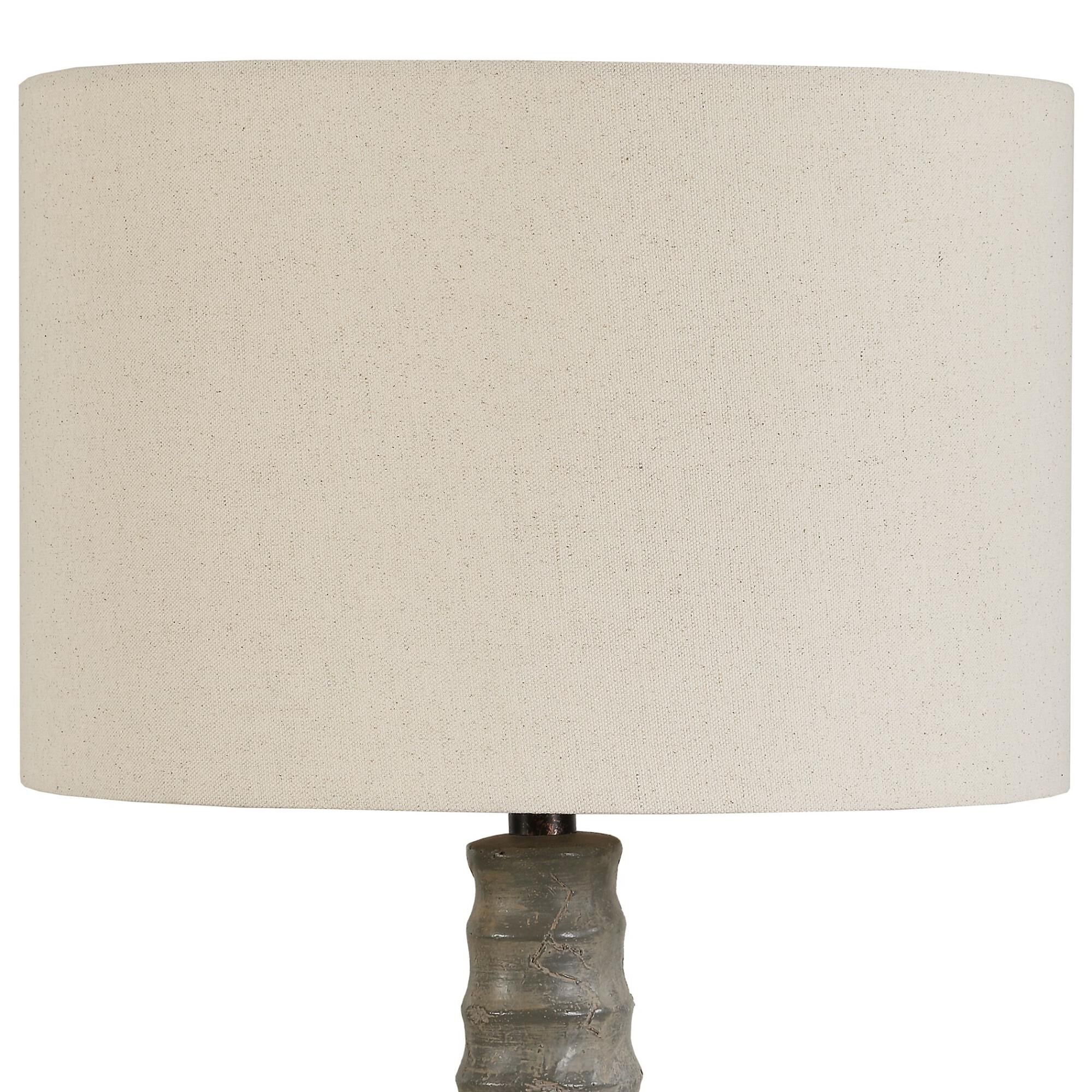 Shown in Gray finish and Round Drum shade