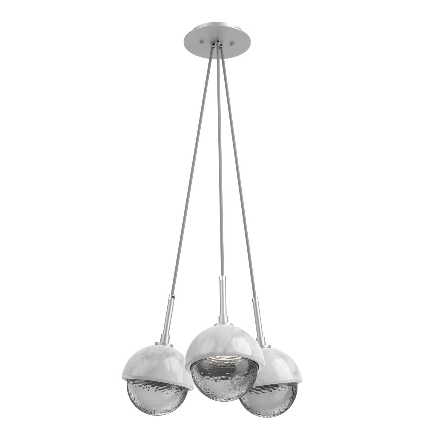 Shown in Classic Silver finish and Smoke glass and White Marble accent