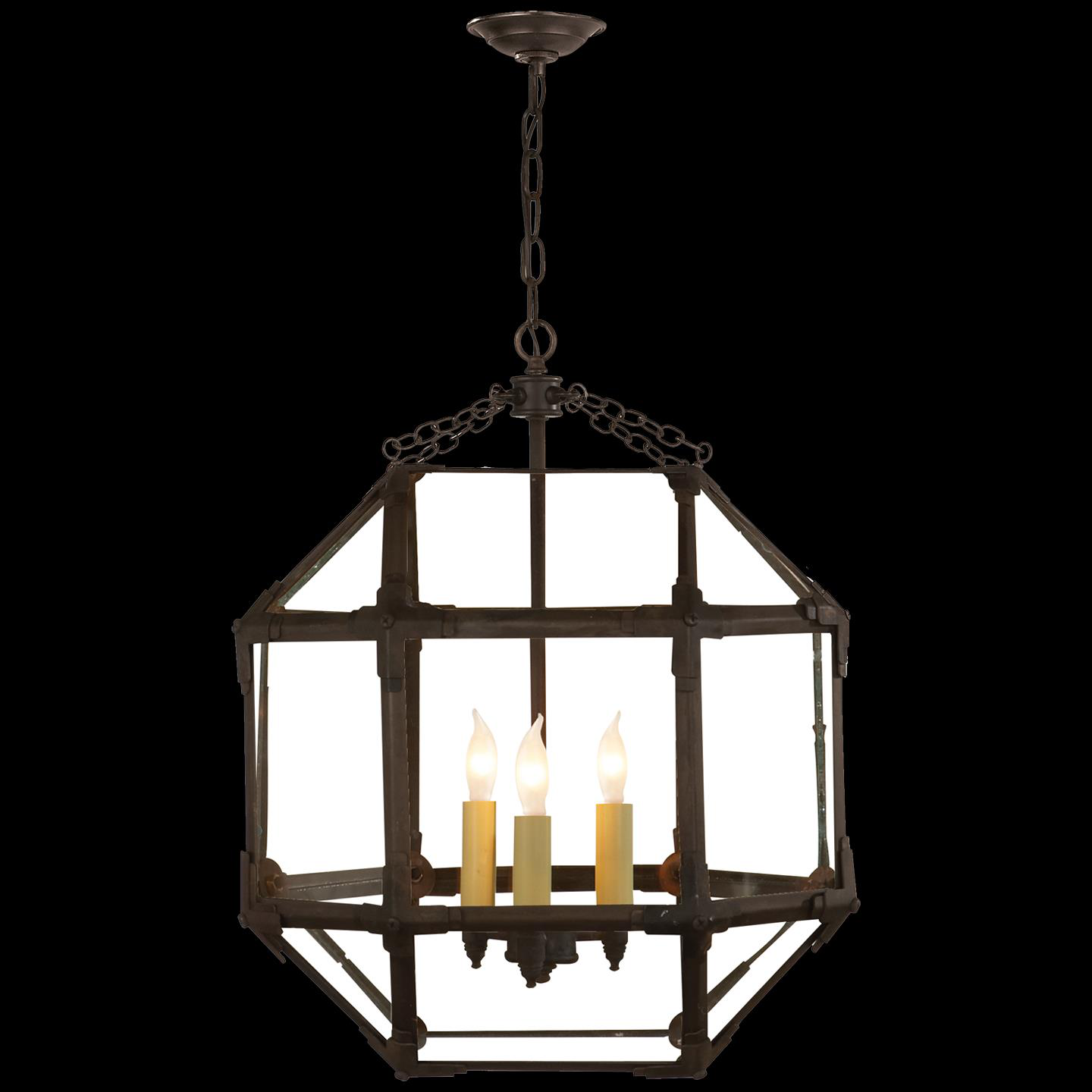 Shown in Antique Zinc finish and Clear glass and White Glass shade and Polished Nickel accent