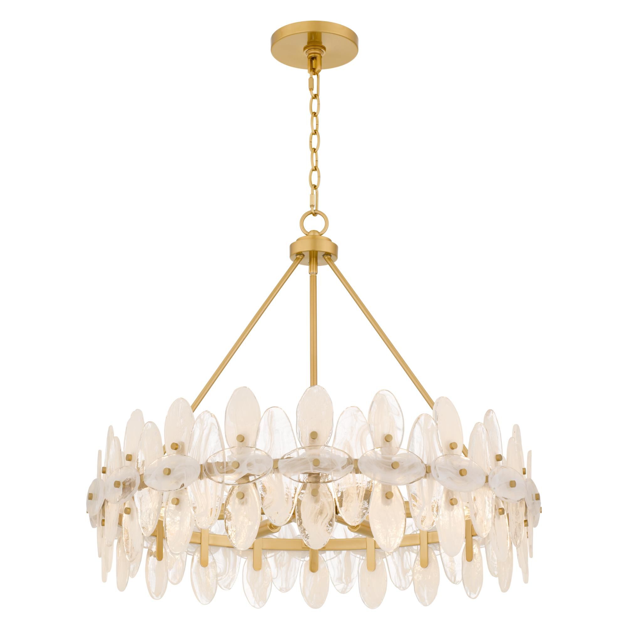 Shown in Brushed Gold finish and Clear glass