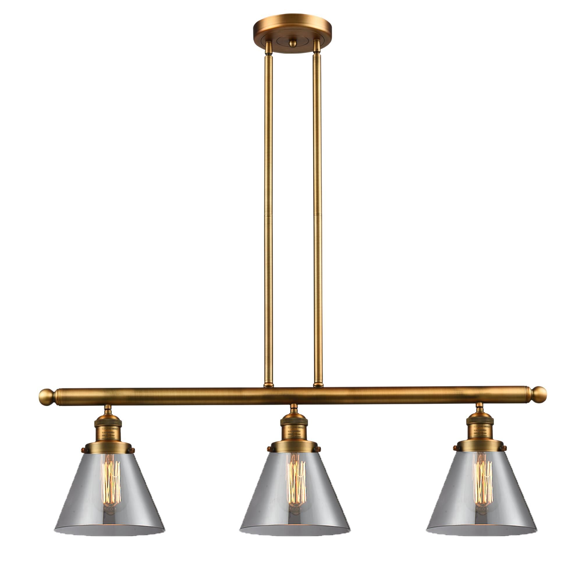 Bruno Marashlian Large Cone 36 Inch 3 Light Linear Suspension Light by Innovations Lighting