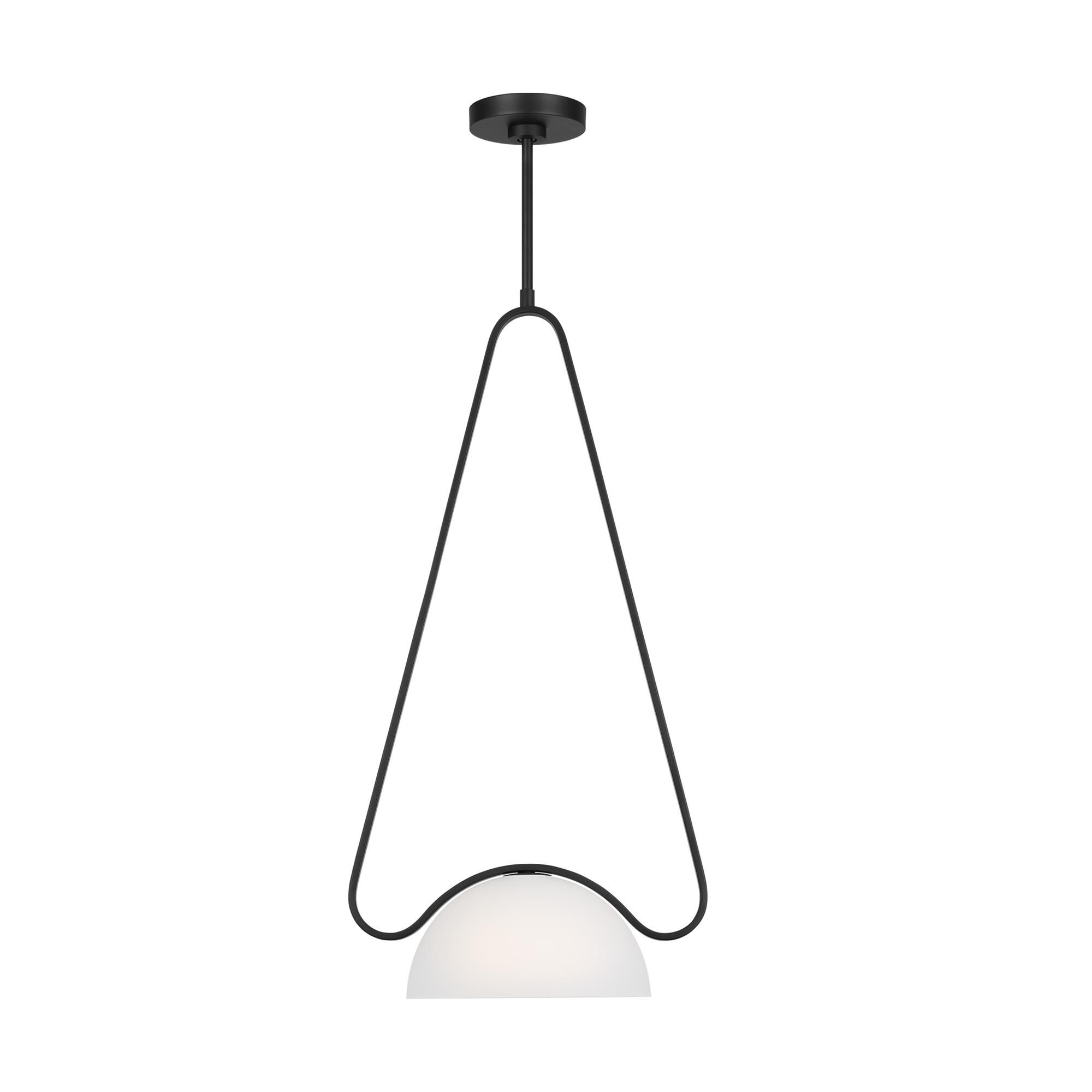 Shown in Midnight Black finish and White Opal Etched Cased glass