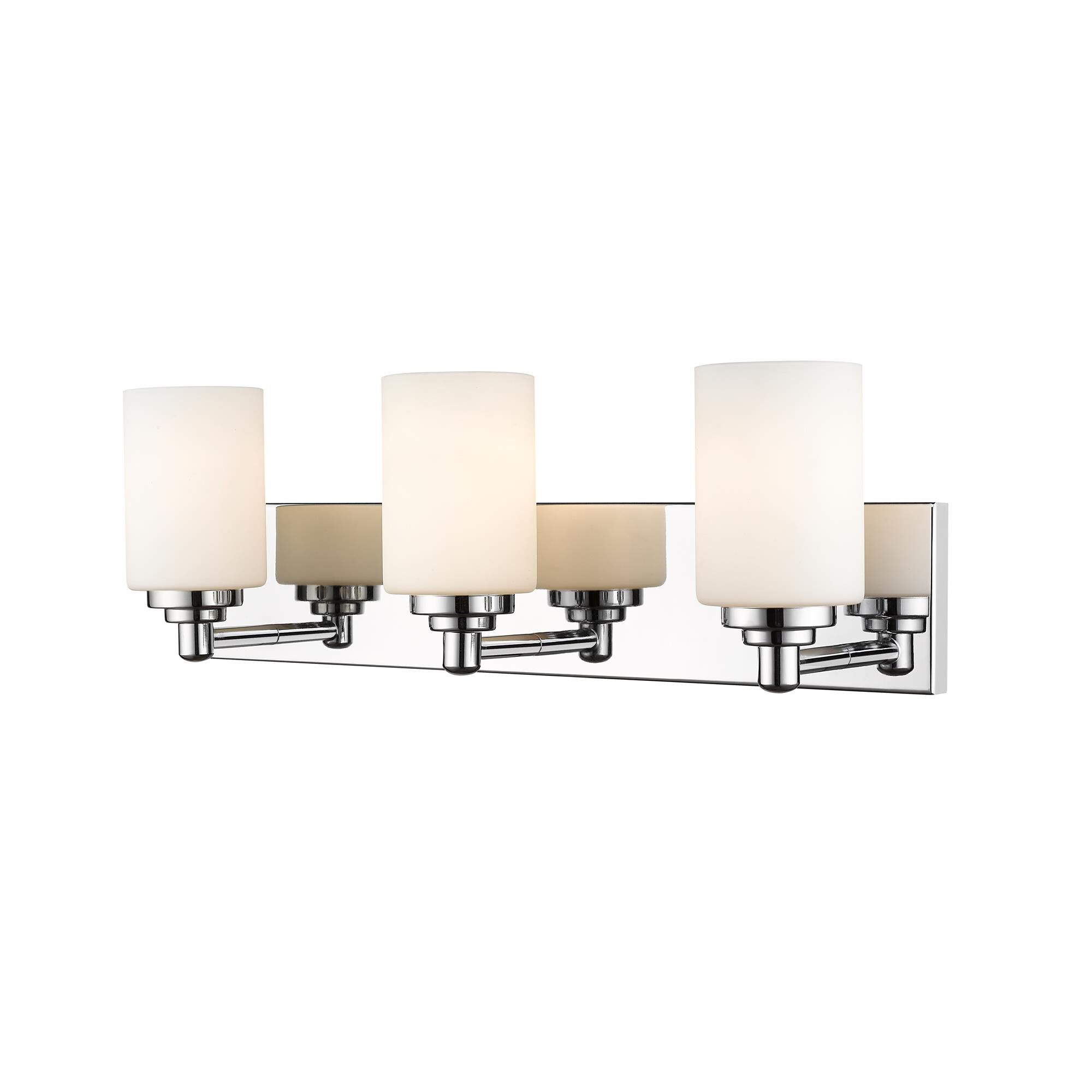 Shown in Chrome finish and Glass shade