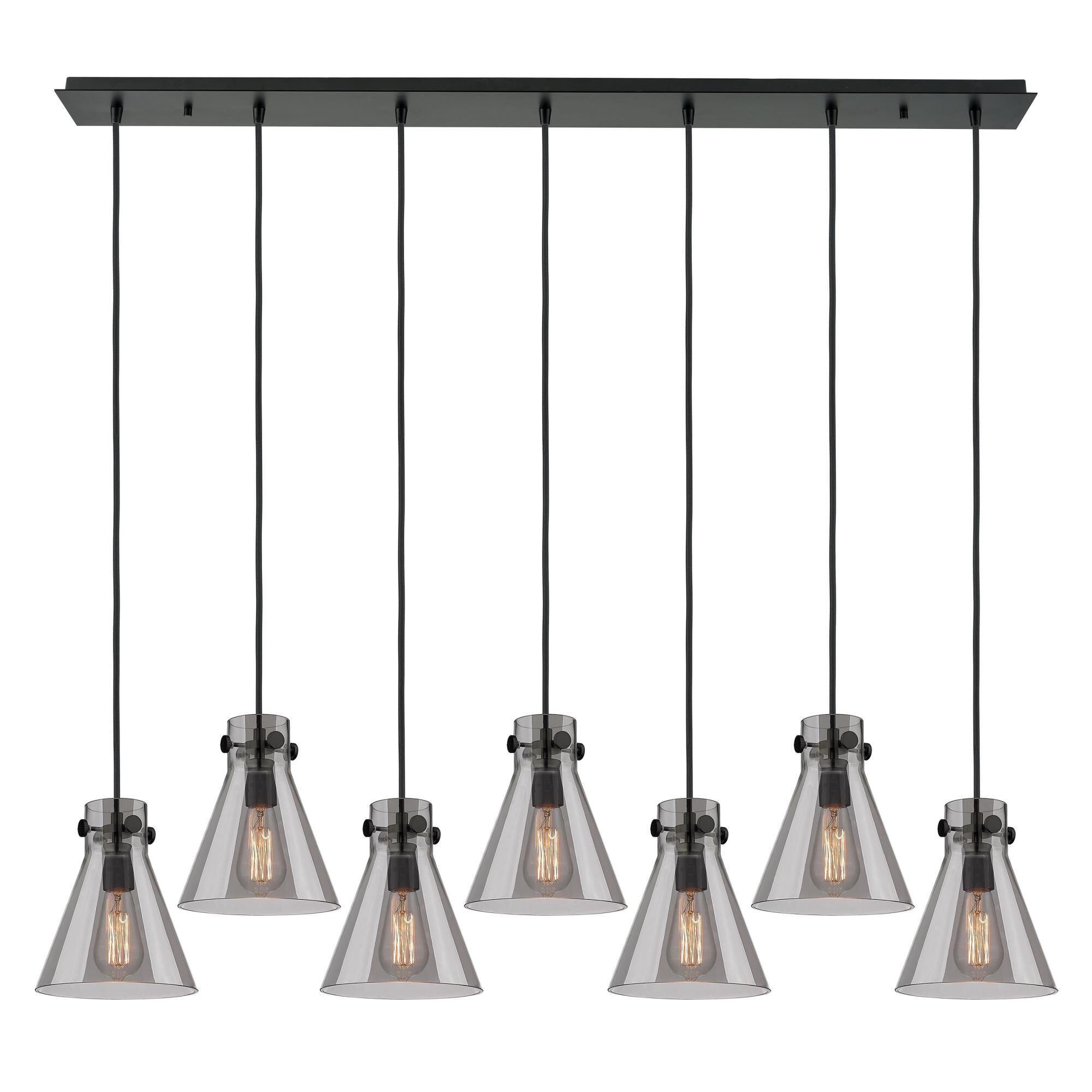Shown in Matte Black finish and Light Smoke glass and Light Smoke Glass shade