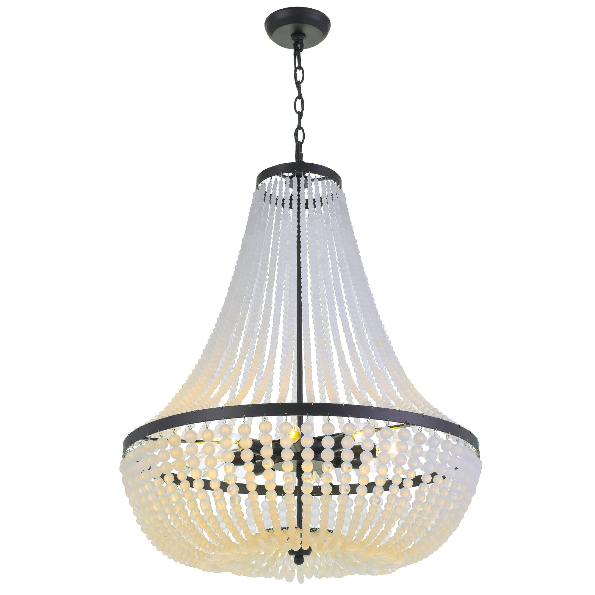 Shown in Matte Black finish and Frosted Glass Beads crystal