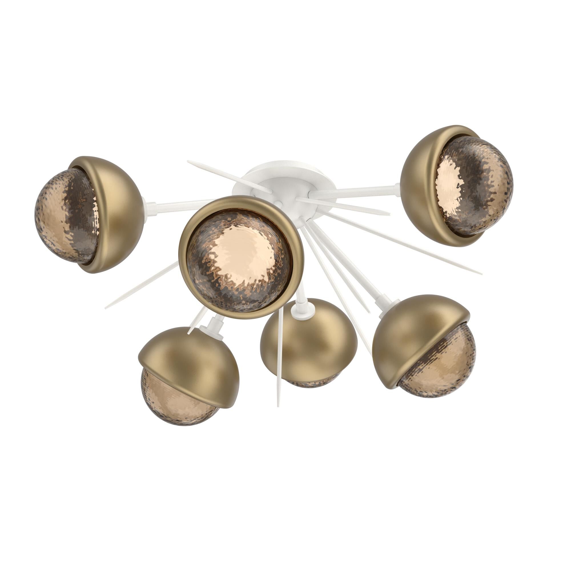 Shown in Salt White finish and Bronze glass and Gilded Brass accent