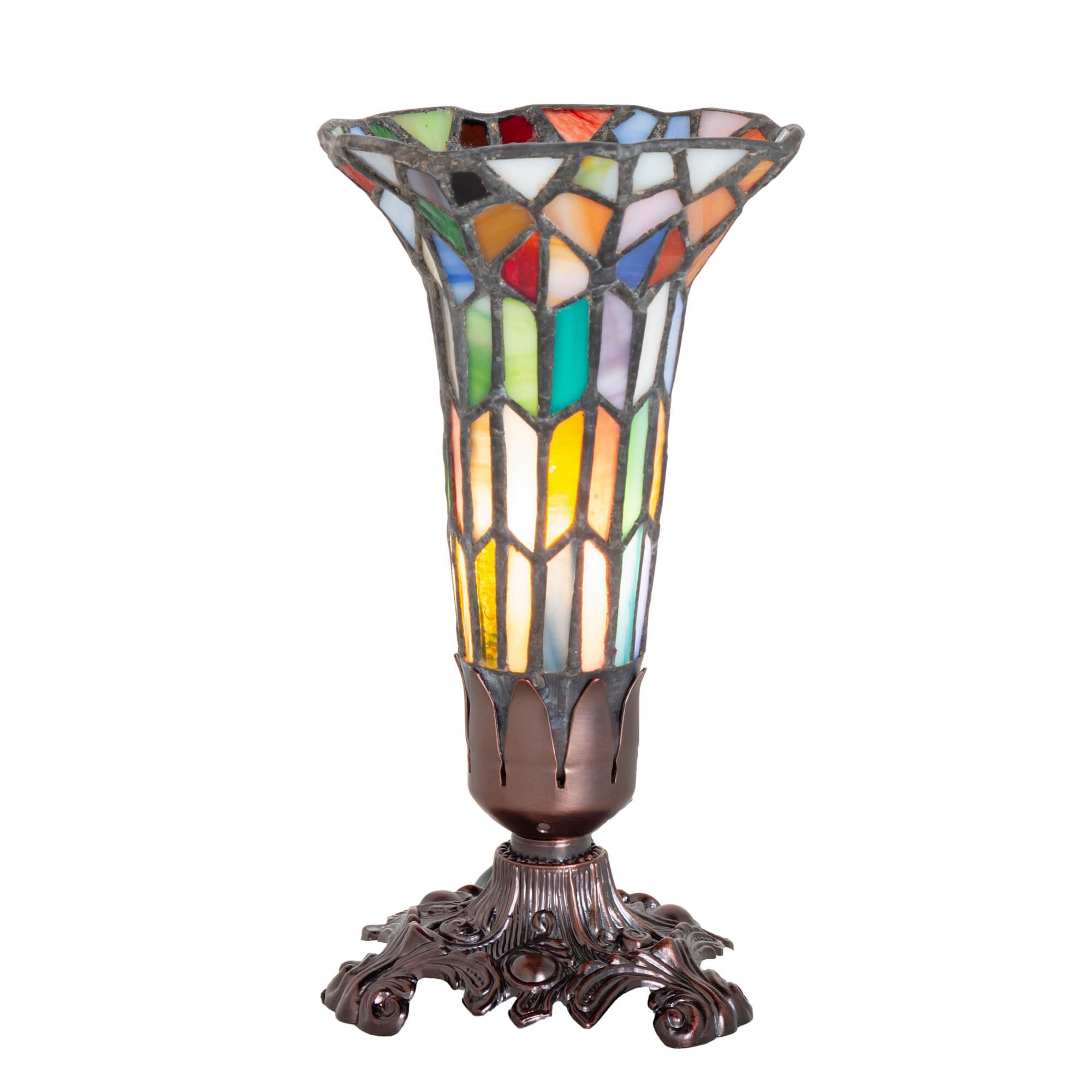 Stained Glass Pond Lily 7 Inch Table Lamp by Meyda Lighting