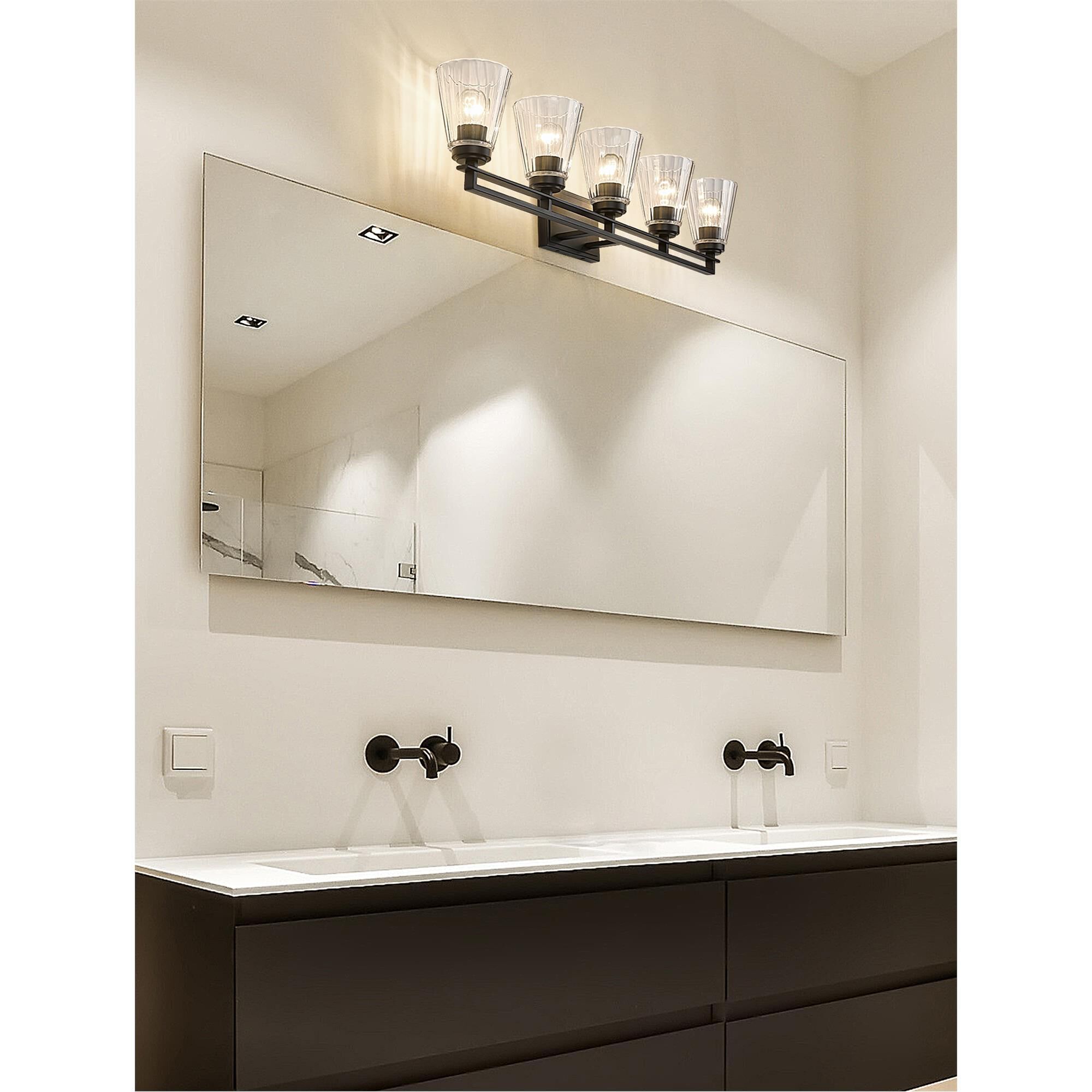 Shown in Matte Black finish and Clear glass