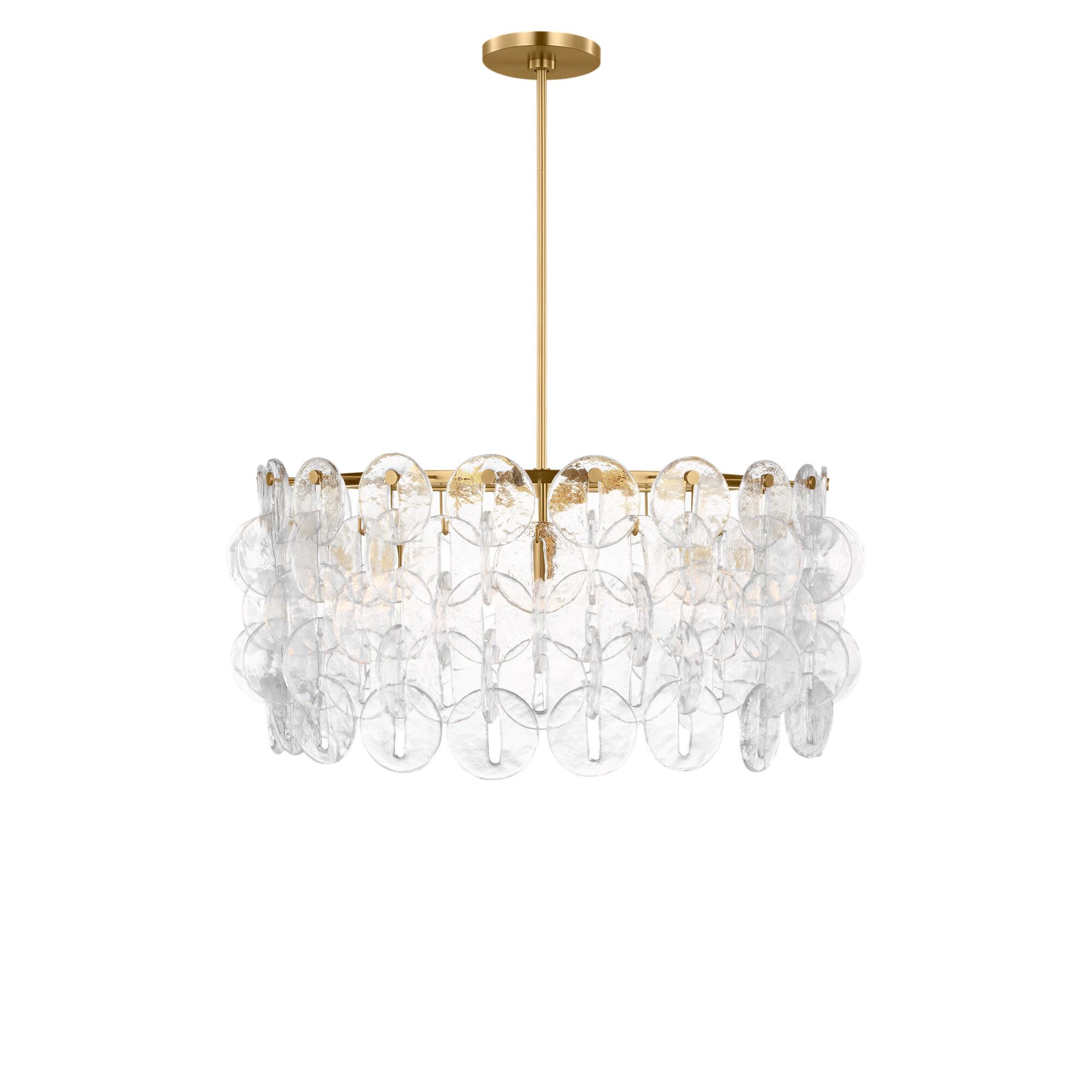 Shown in Burnished Brass finish and Clear glass