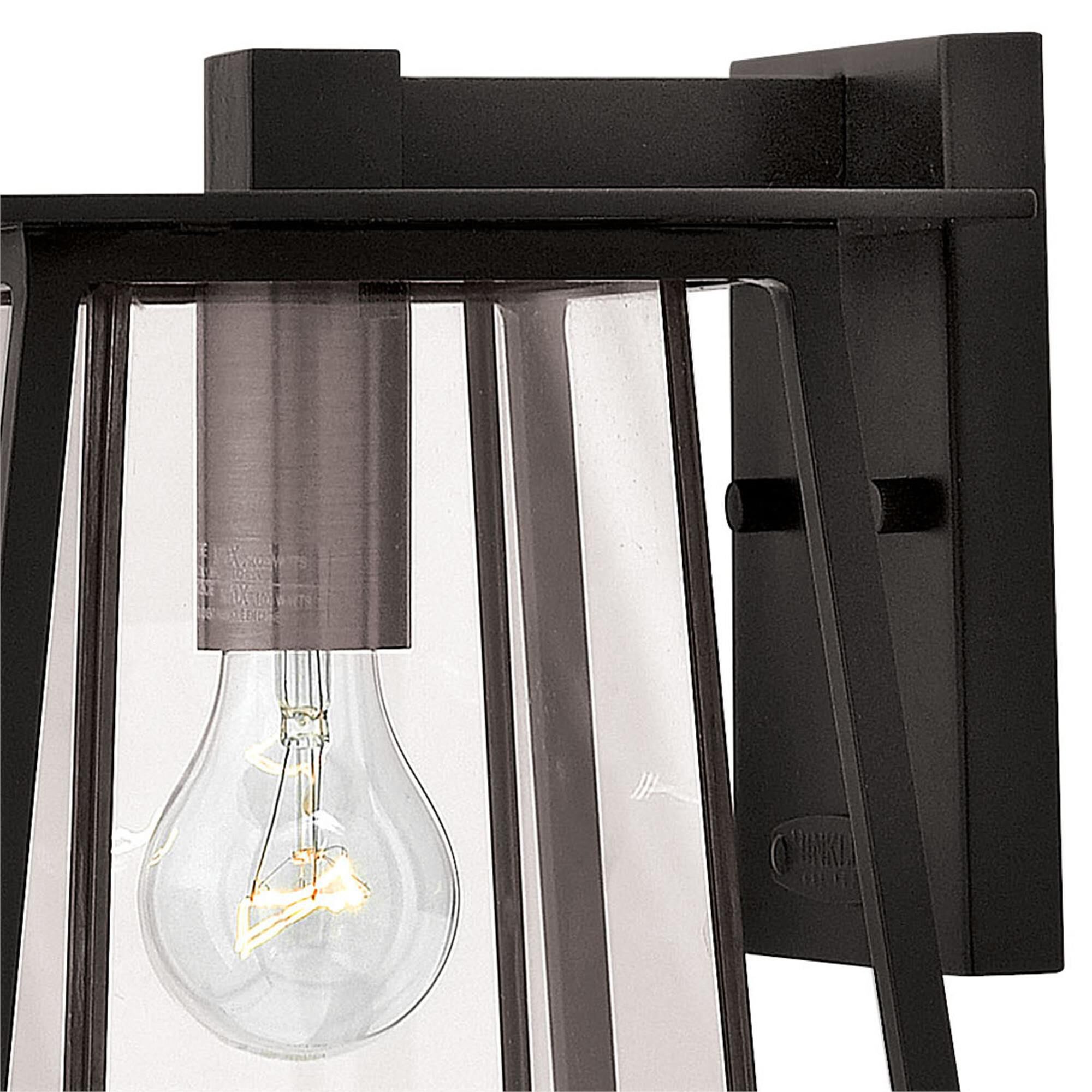 Shown in Black finish and Bound Clear glass