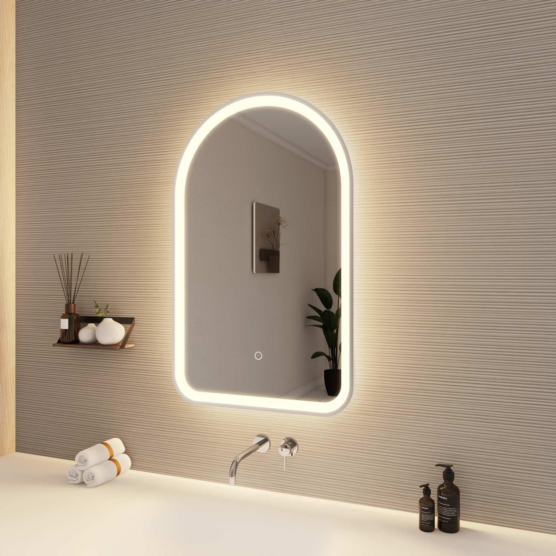 Harmoni 32 Inch Arched LED Lighted Mirror by Elegant Decor