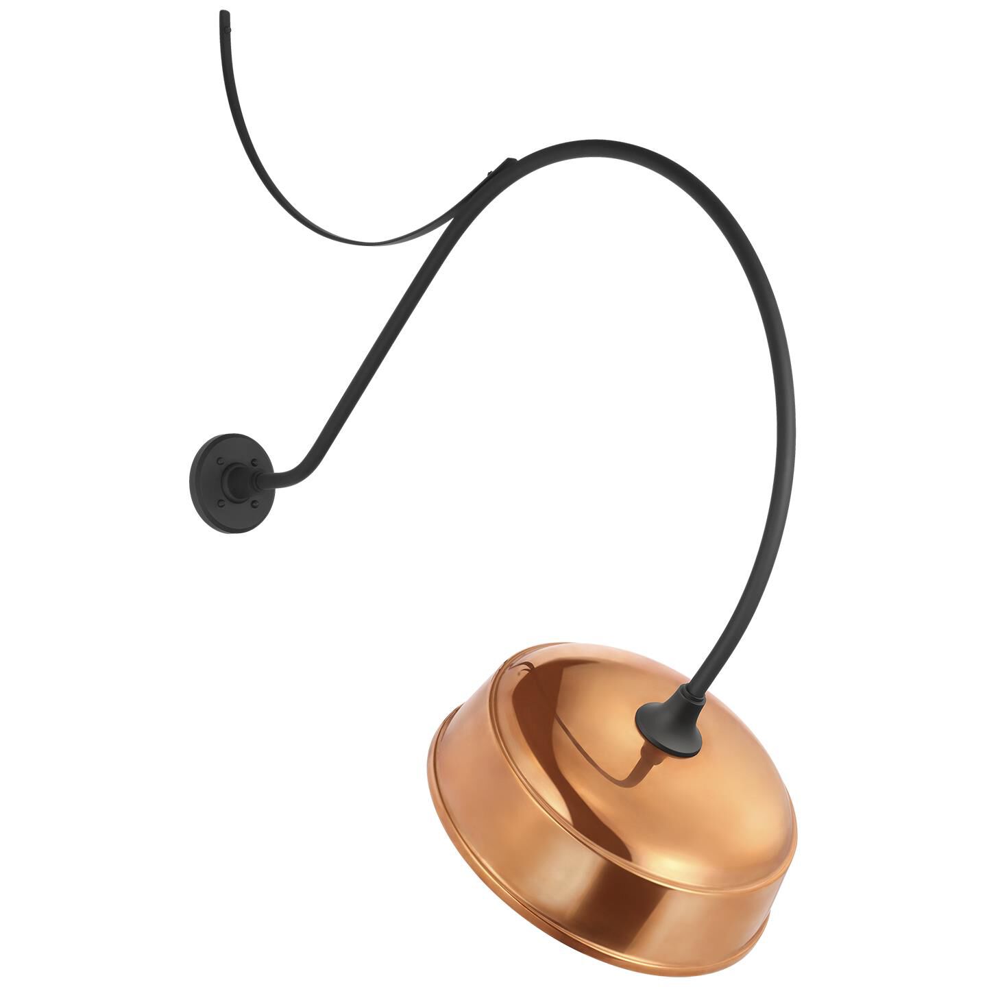 Shown in Matte Black finish and Copper shade