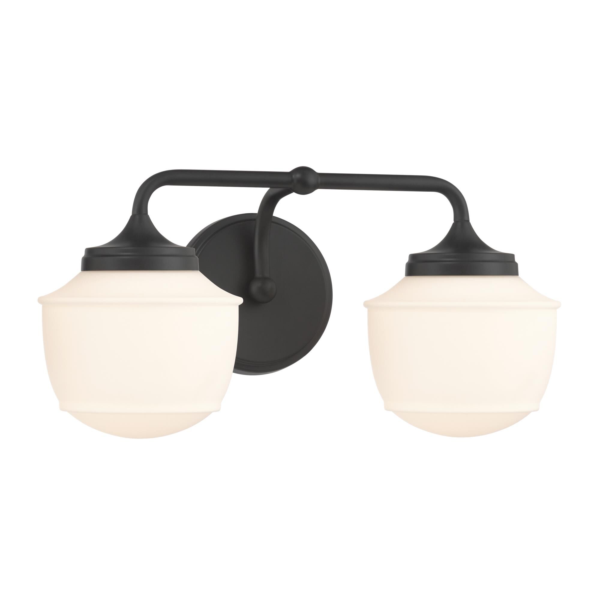 Shown in Dark Matte Black finish and Etched Opal glass