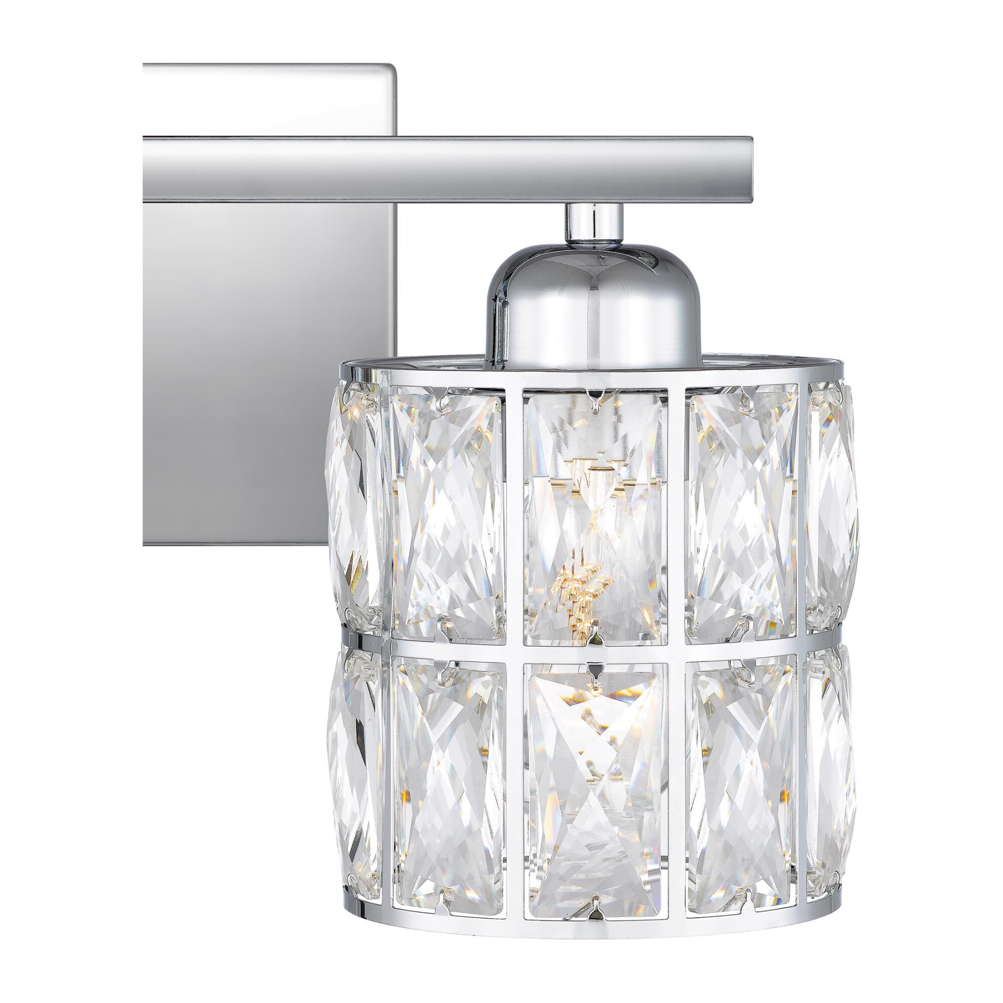 Shown in Polished Chrome finish and Clear Beveled Crystal shade