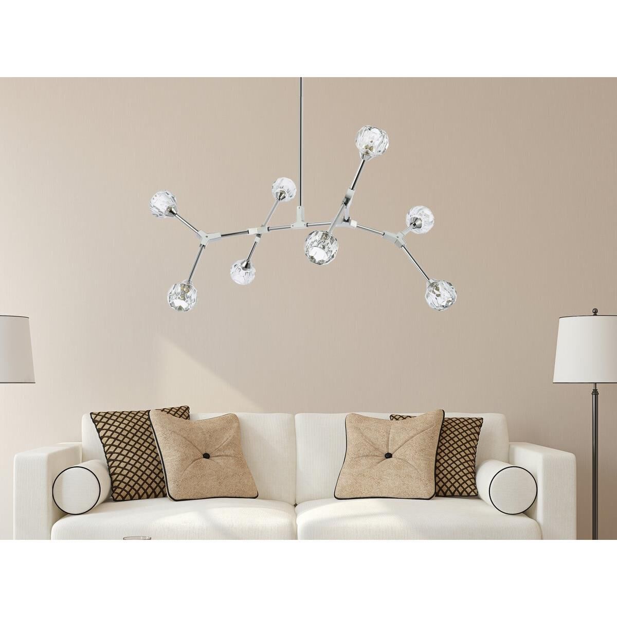 Shown in Chrome  finish and RC Clear crystal and Clear glass