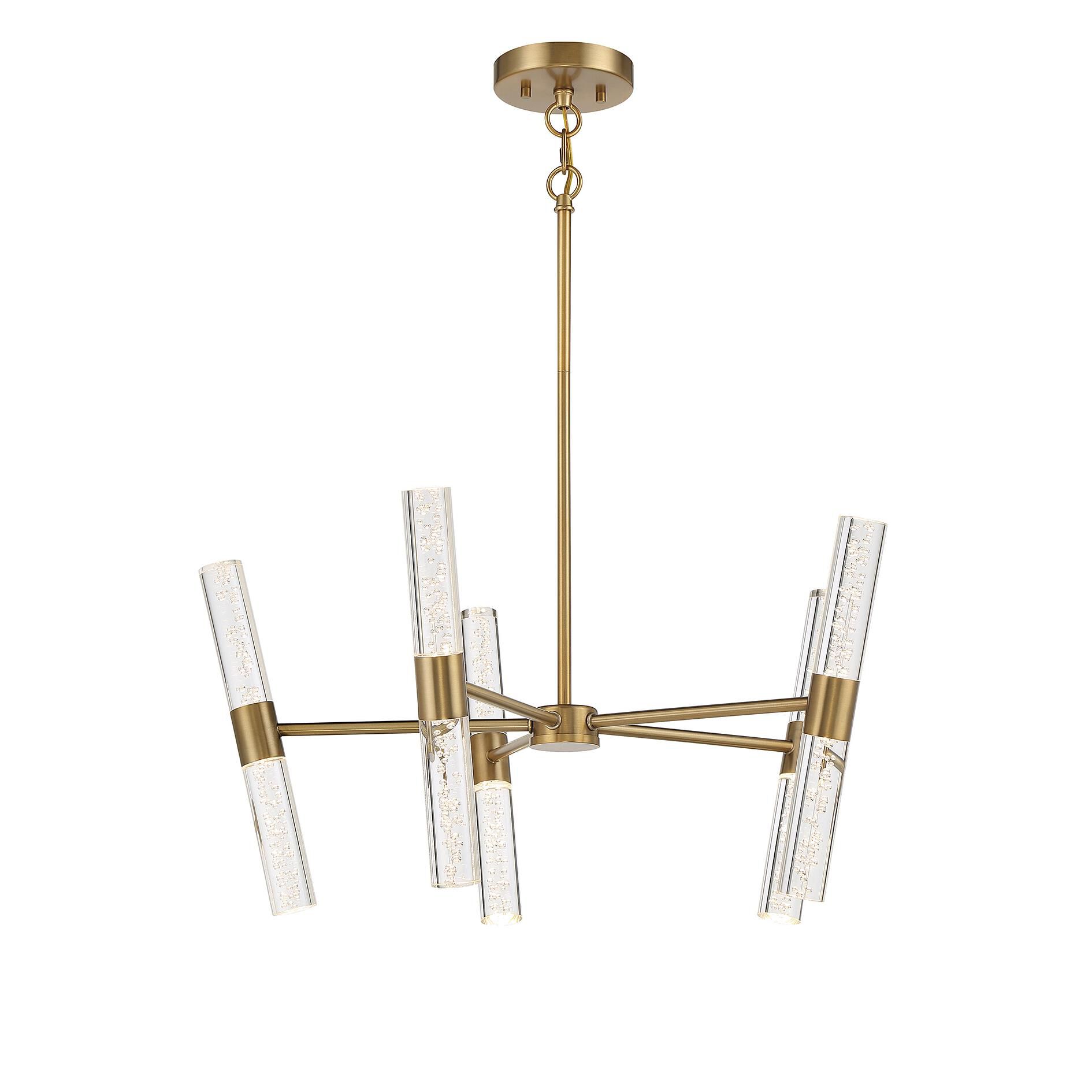 Shown in Warm Brass finish and Bubble glass and Glass shade