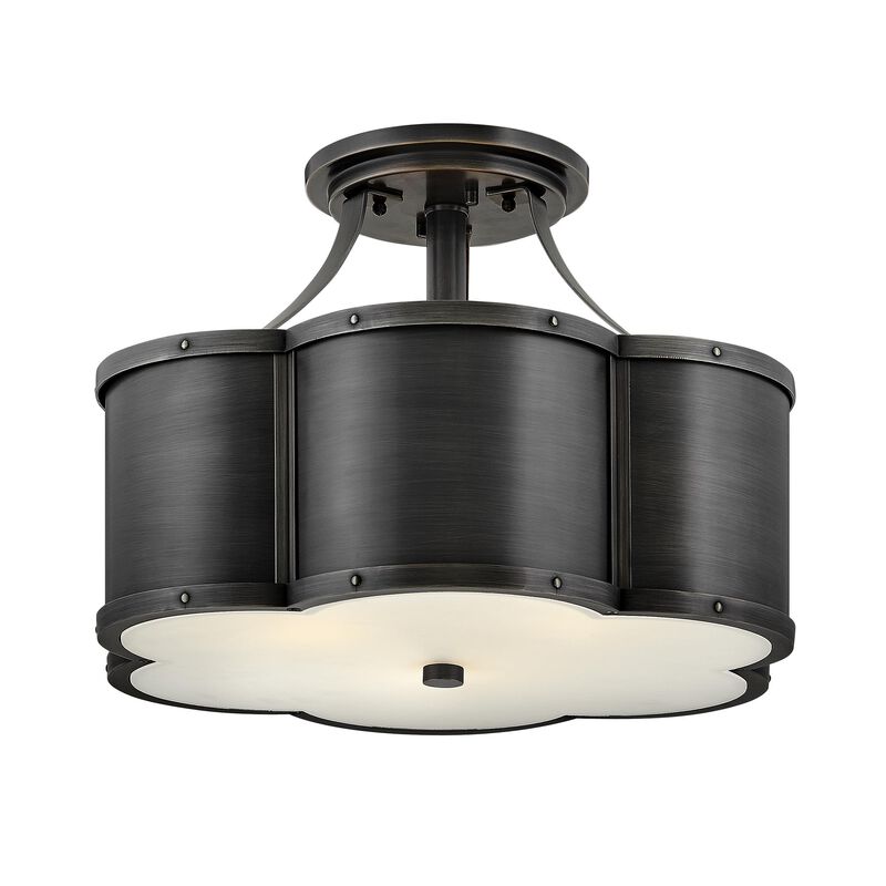 Chance 18 Inch 3 Light Semi Flush Mount by Hinkley