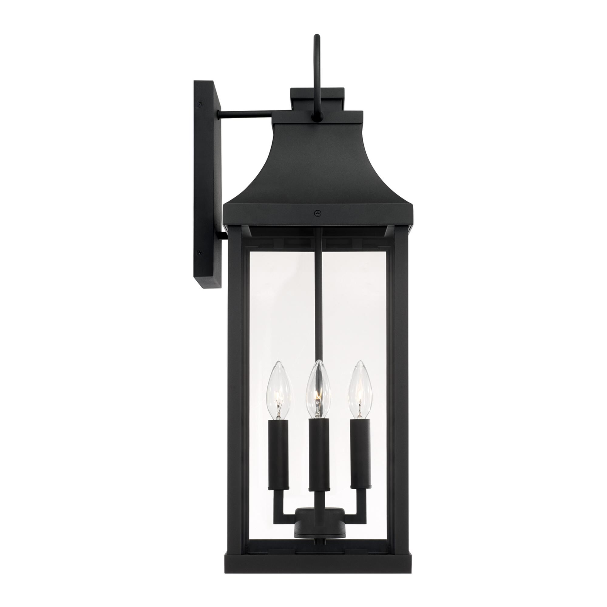 Shown in Black finish and Clear glass