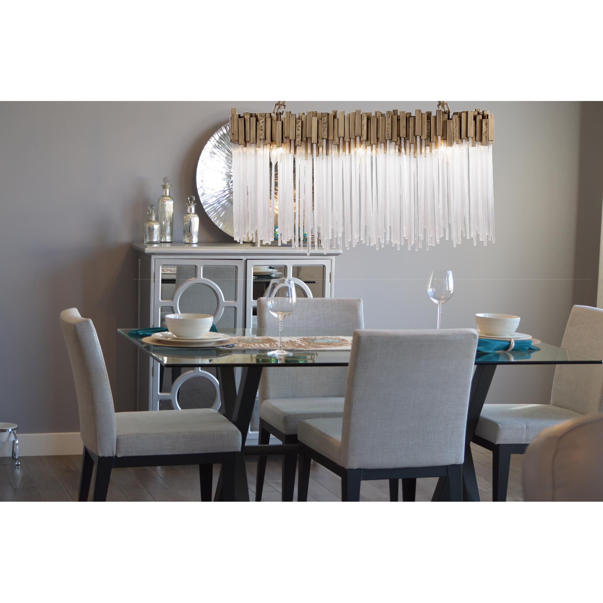 Shown in Havana Gold finish and Clear Fluted glass