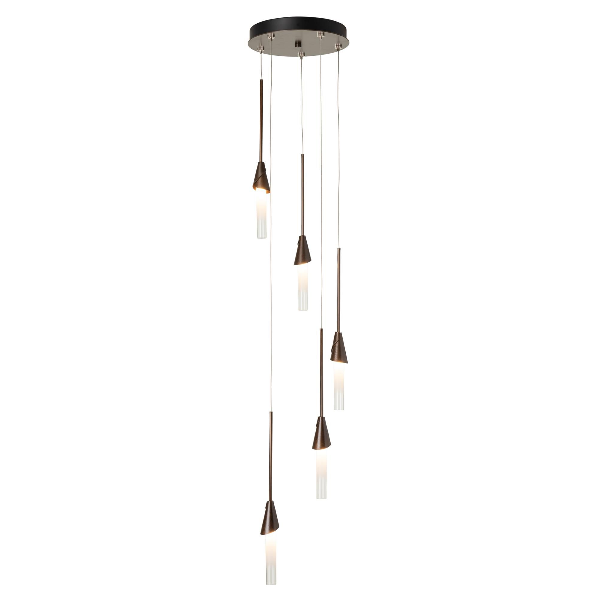 Shown in Bronze finish and Frosted glass