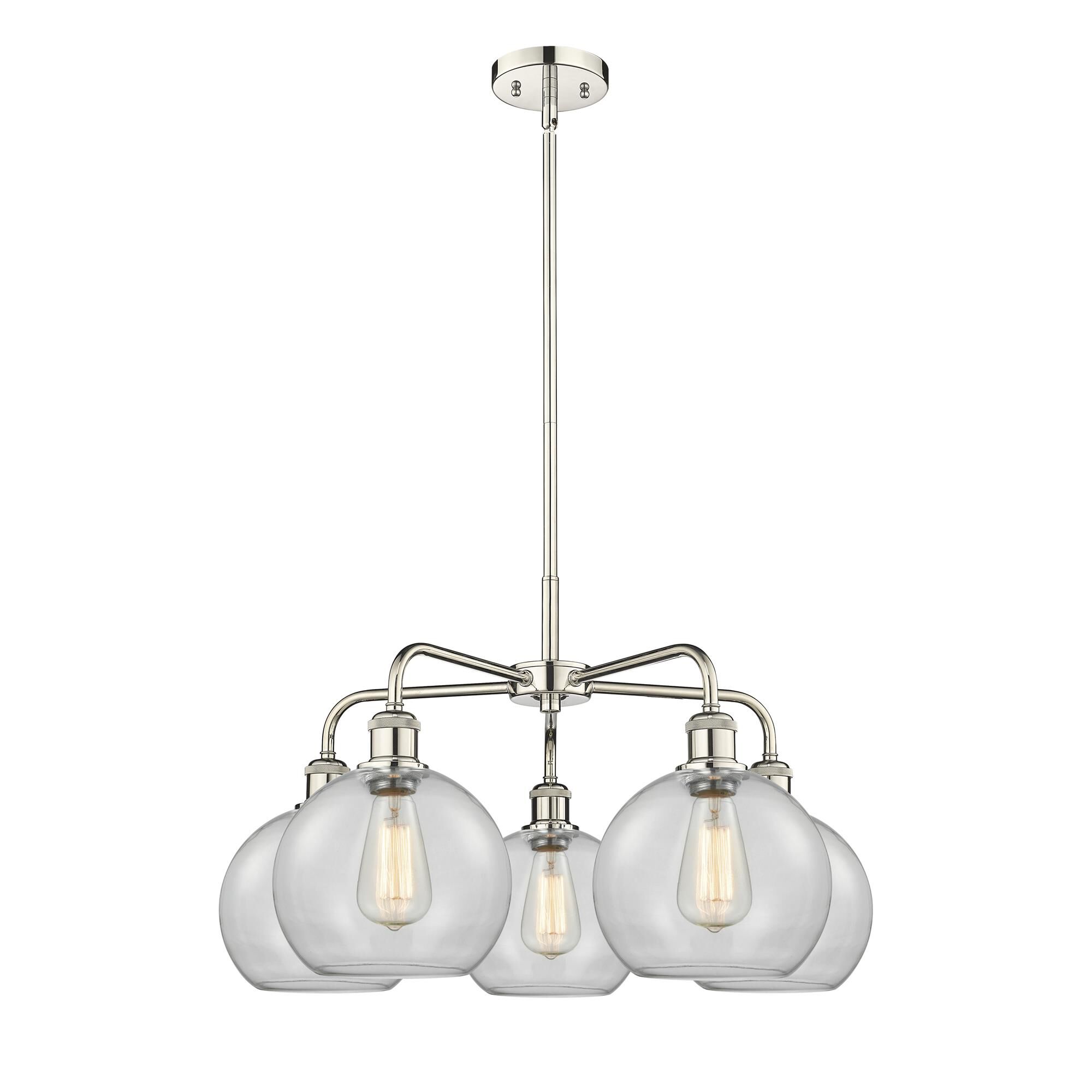 Shown in Polished Nickel finish and Clear glass