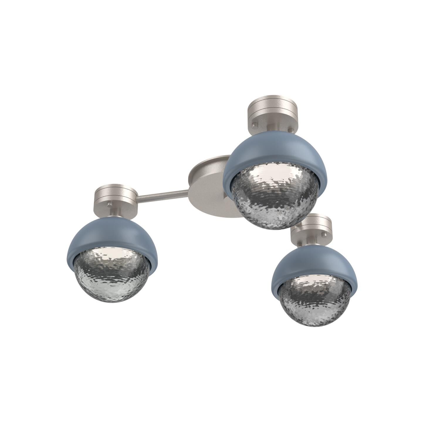 Shown in Beige Silver finish and Smoke glass and Poppy Blue accent