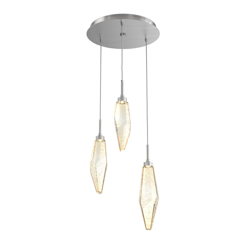 Rock Crystal 17 Inch 3 Light Multi Light Pendant by Hammerton Studio