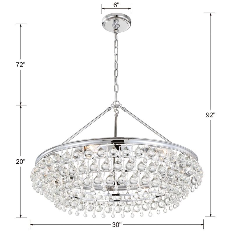 Calypso 30 Inch 6 Light Chandelier by Crystorama