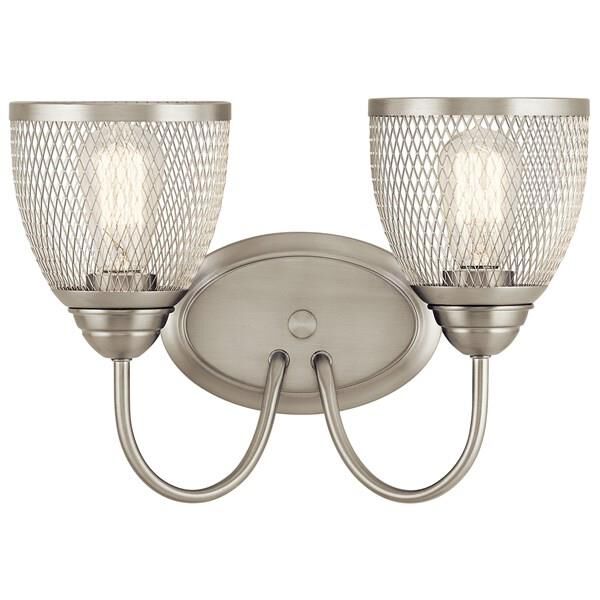 Shown in Brushed Nickel finish and Nickel Metal Mesh shade