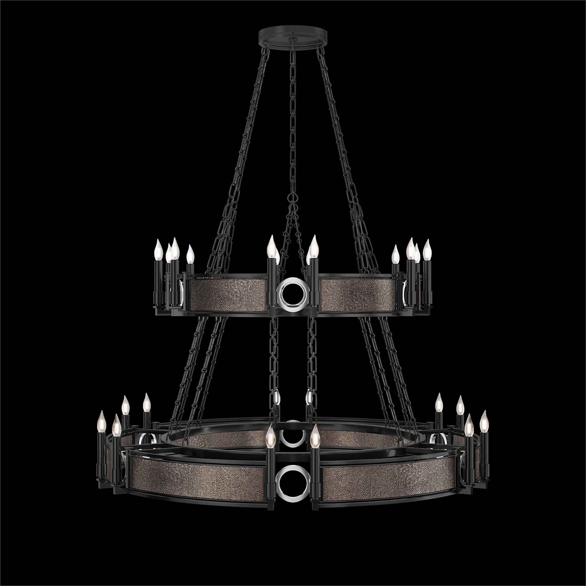 Shown in Black Iron and Nickel  finish and Pebble accent