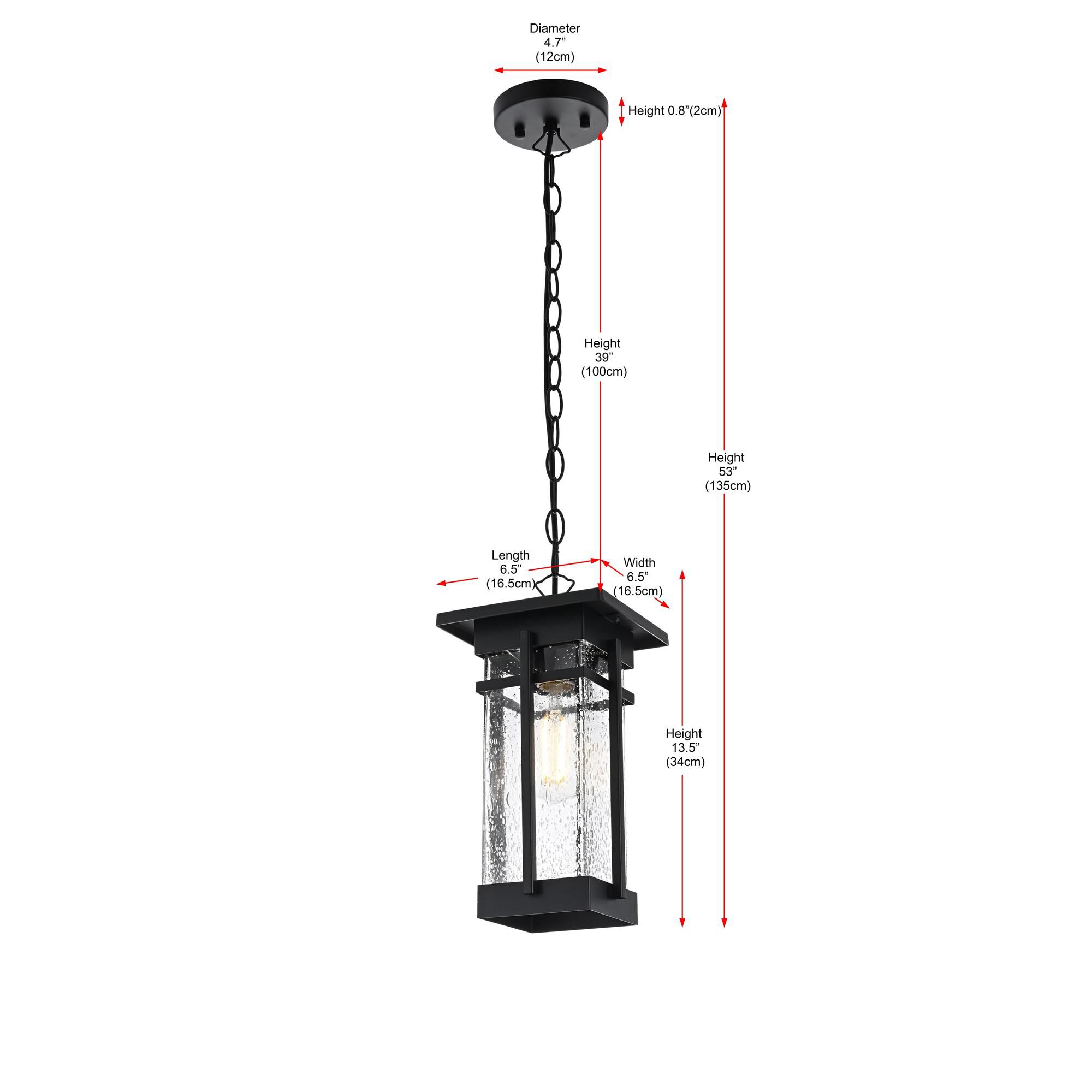 Livingston 7 Inch Outdoor Hanging Lantern by Elegant Lighting