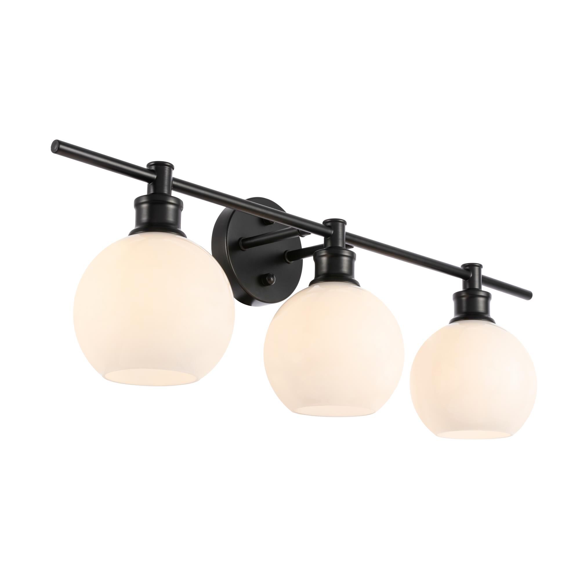 Shown in Black finish and Frosted White  glass