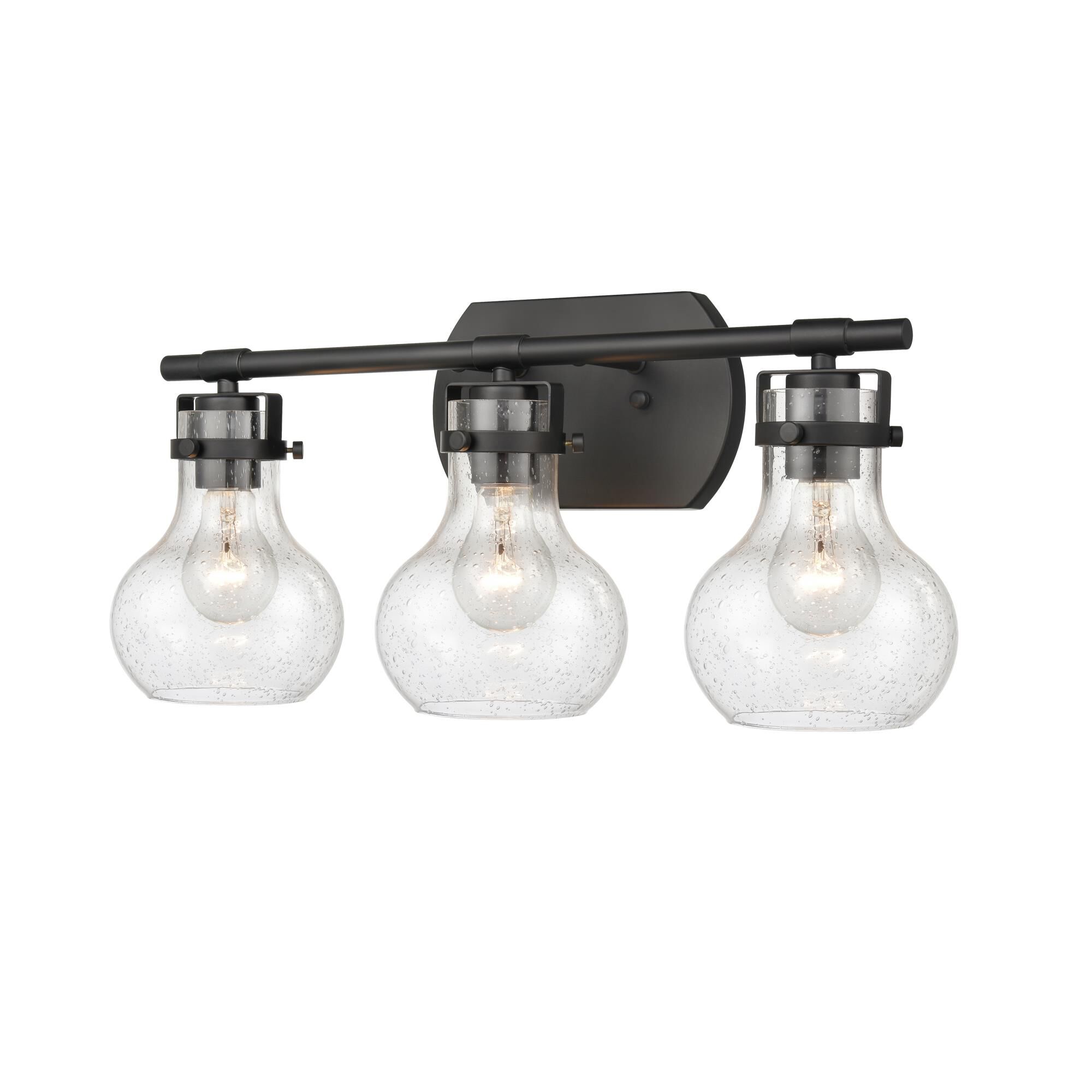 Shown in Black finish and Clear Seeded glass