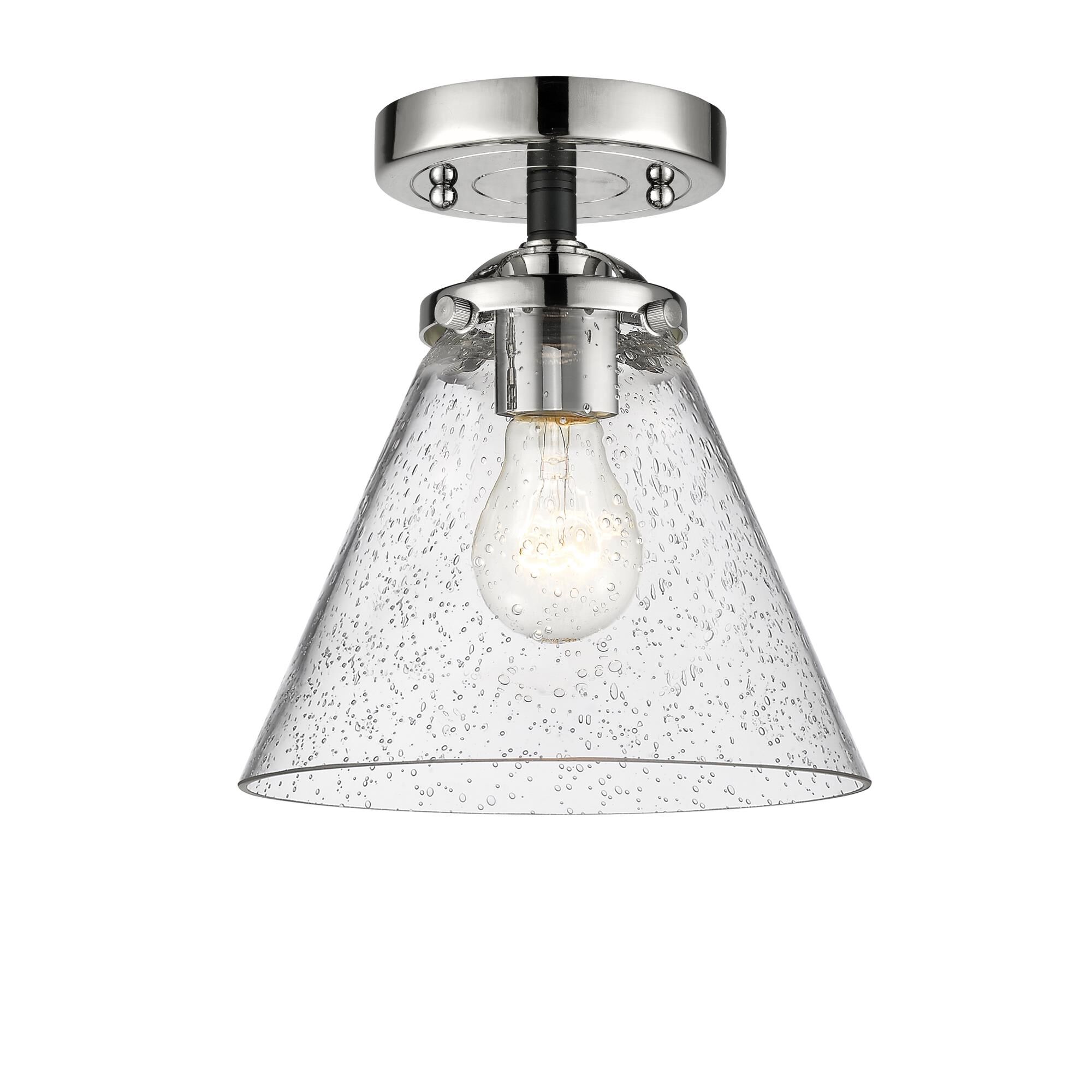 Shown in Black Polished Nickel finish and Seedy glass