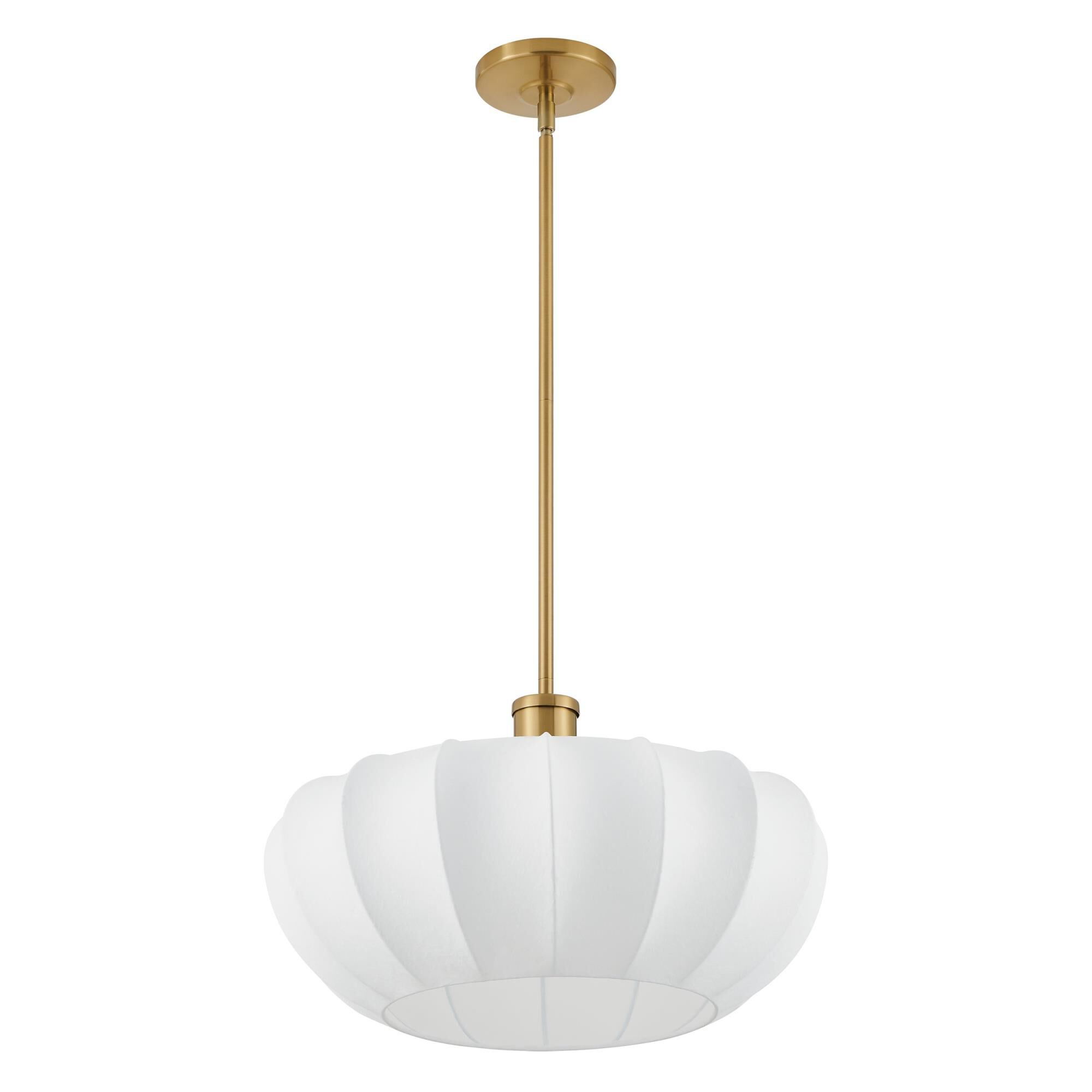 Shown in Brushed Gold finish and White shade
