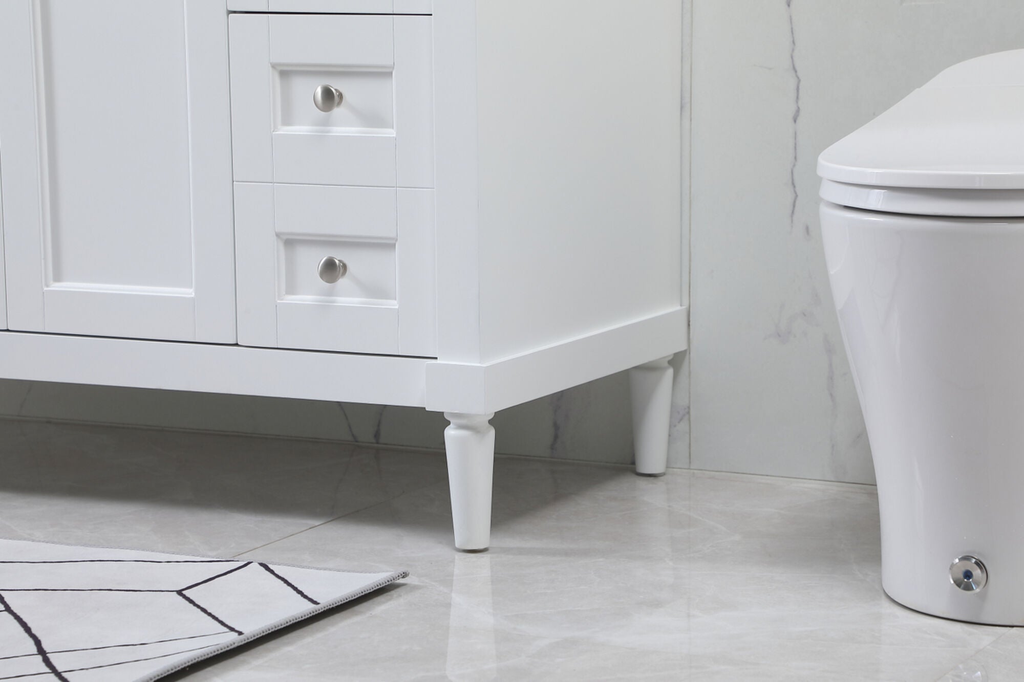 Shown in White finish and Backsplash accent