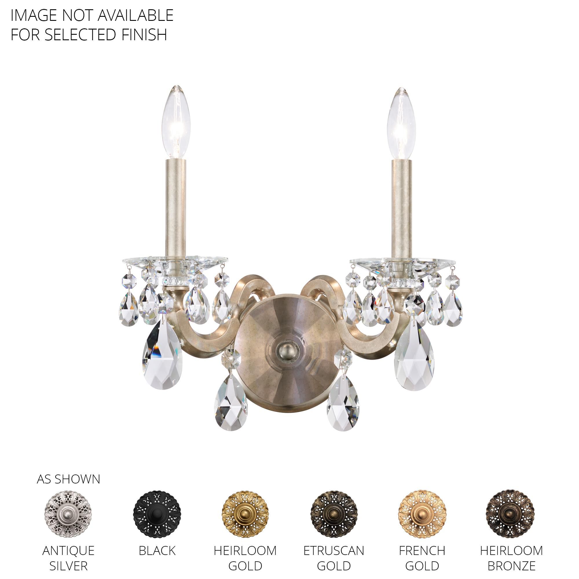 Shown in French Gold finish and Radiance crystal and Crystal glass