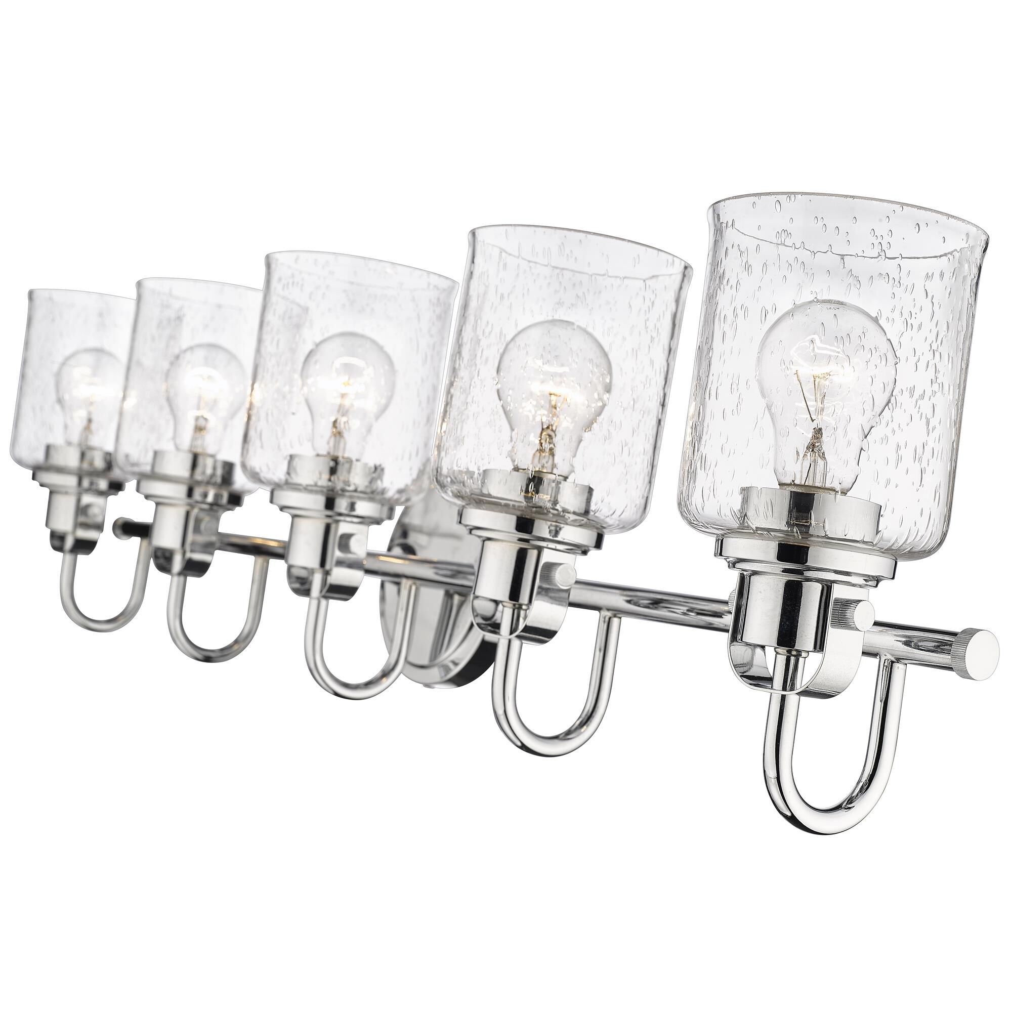 Shown in Chrome finish and Glass shade