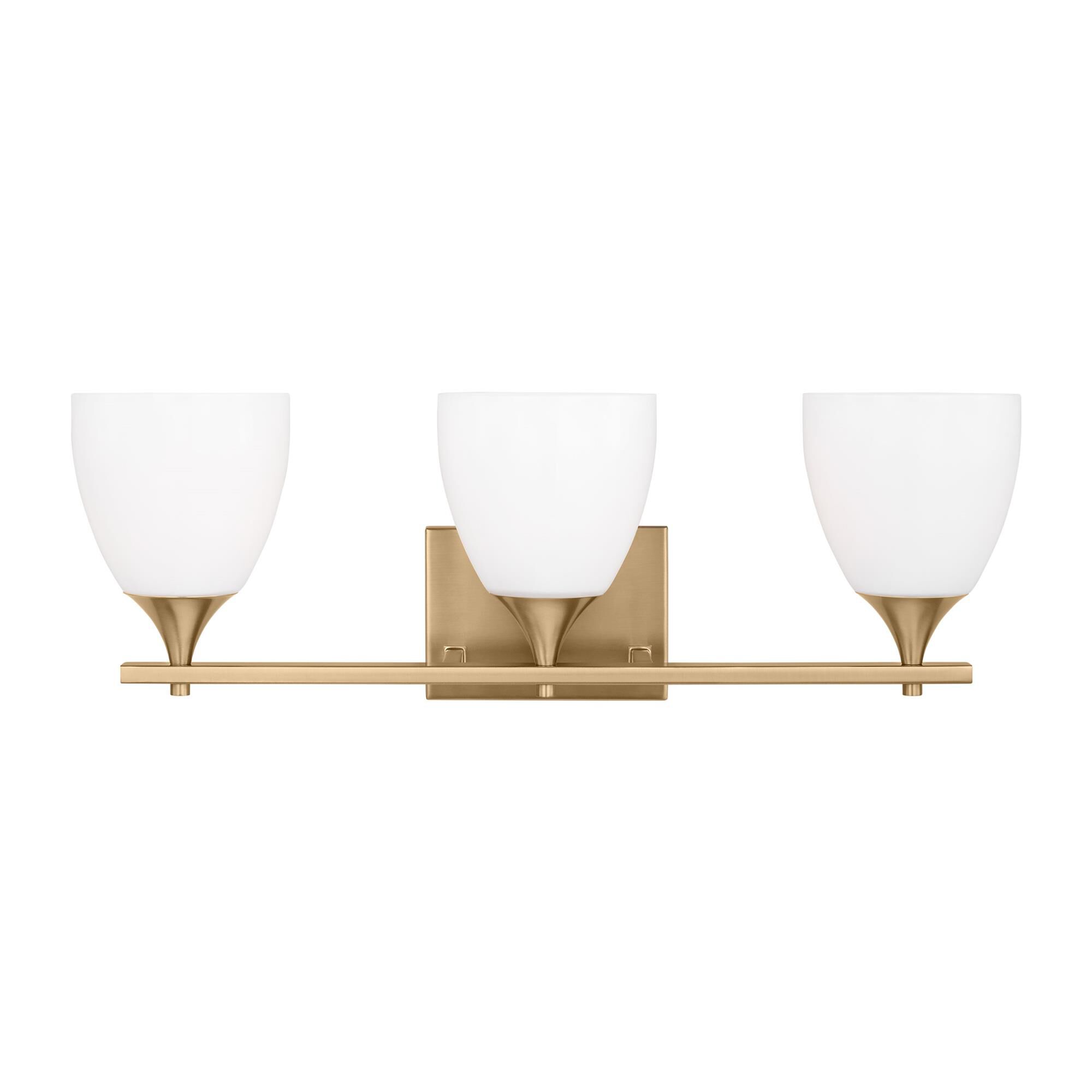 Shown in Satin Brass finish and Milk Glass s shade