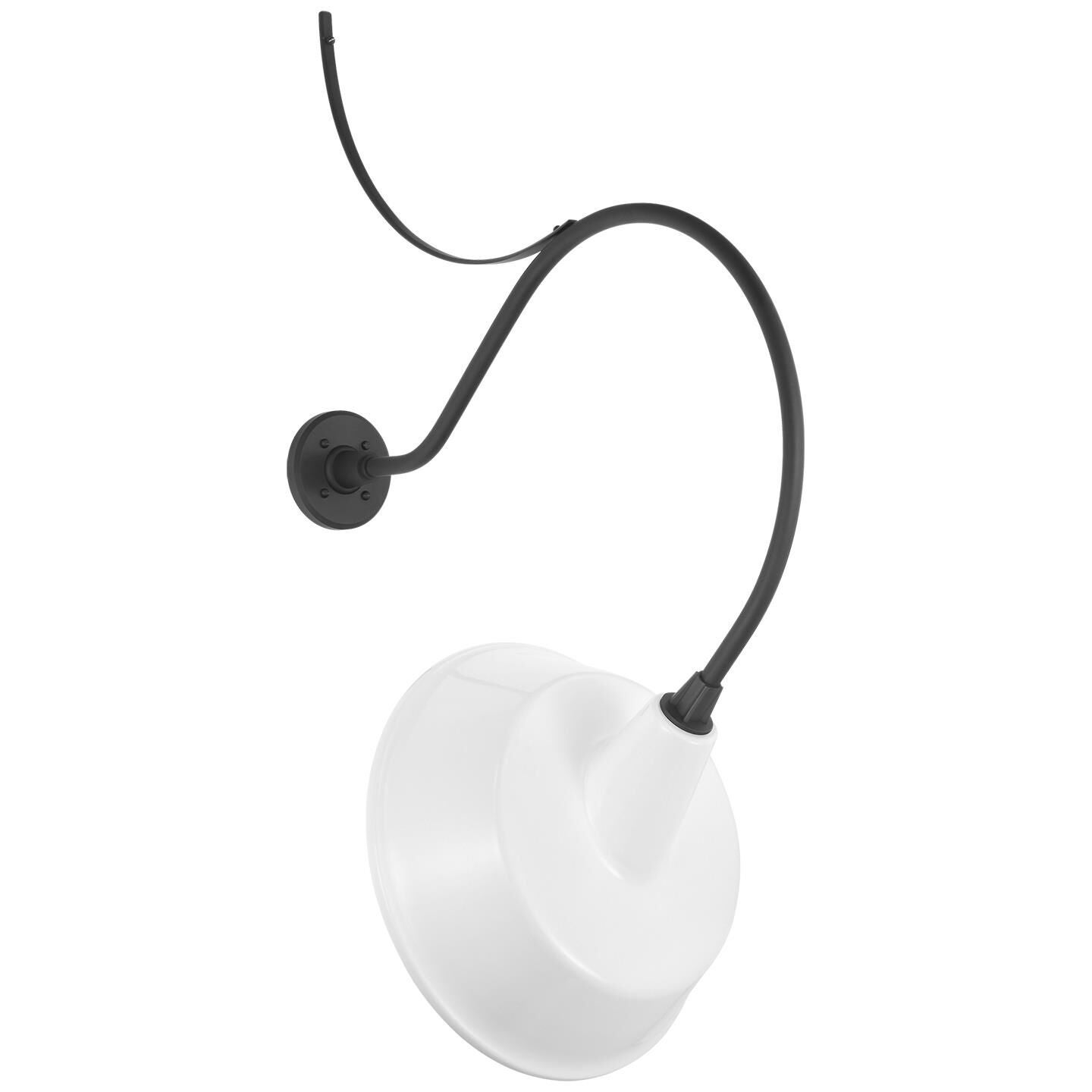 Shown in Matte Black finish and White shade