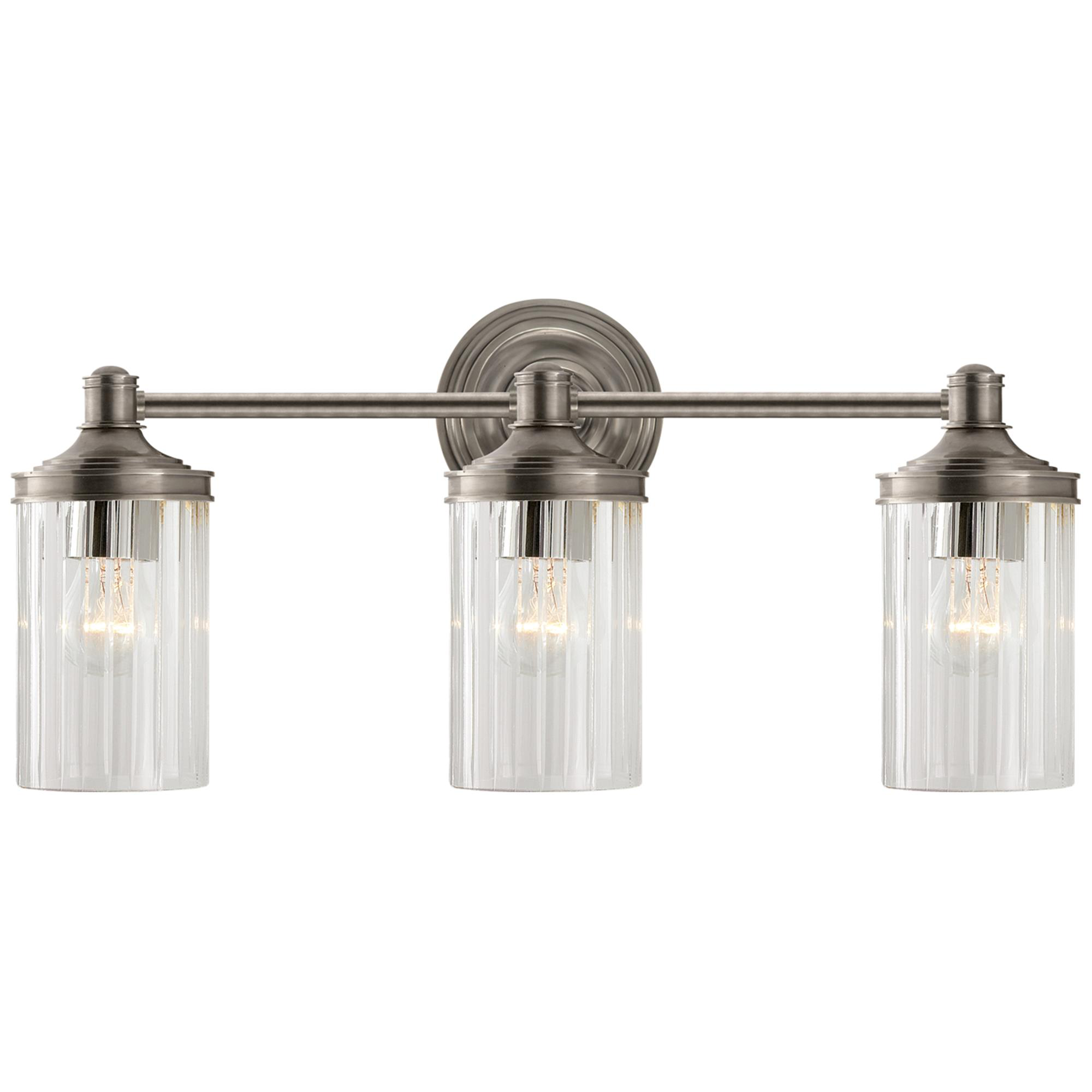 Shown in Antique Nickel finish and Crystal glass