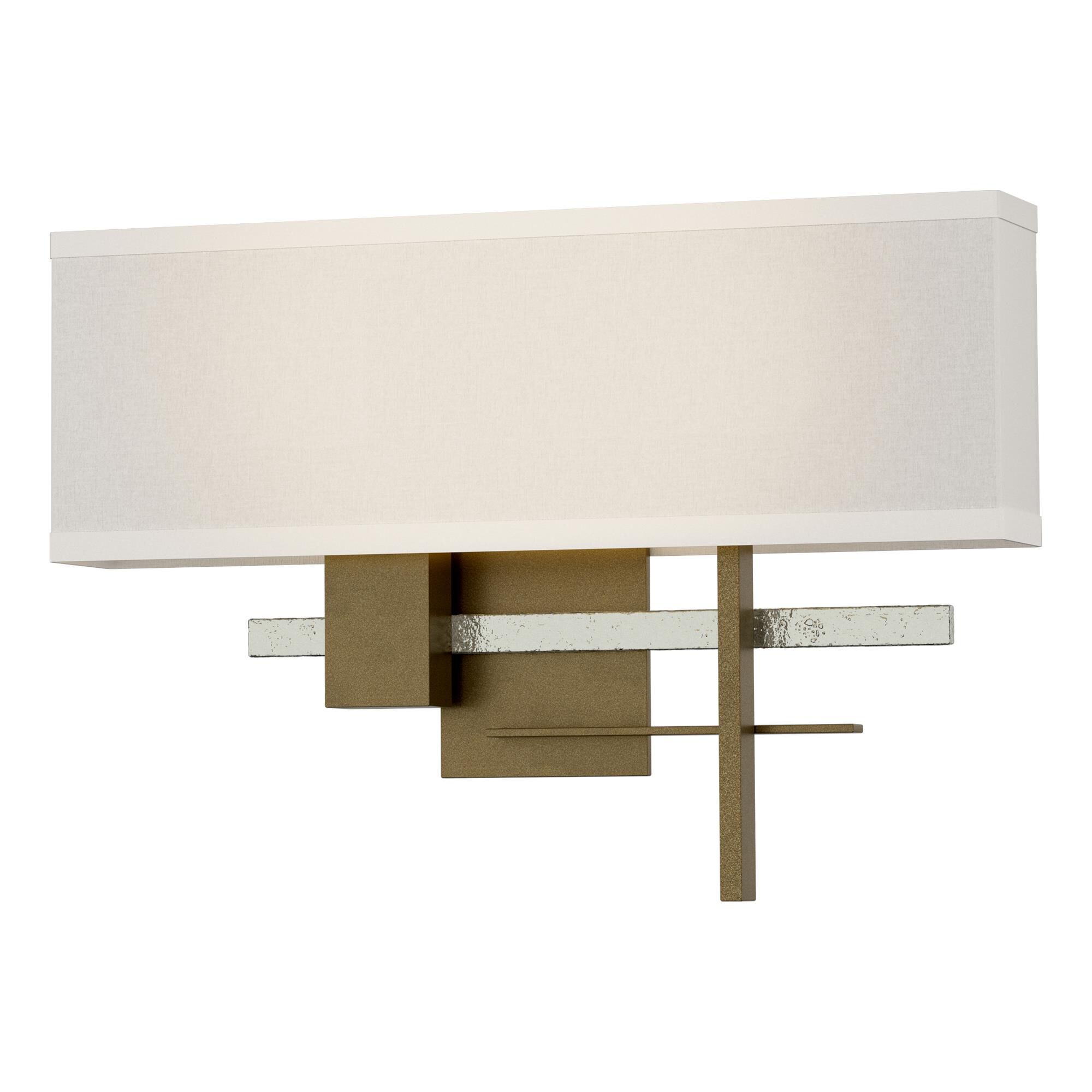 Shown in Soft Gold finish and Flax shade and Sterling accent