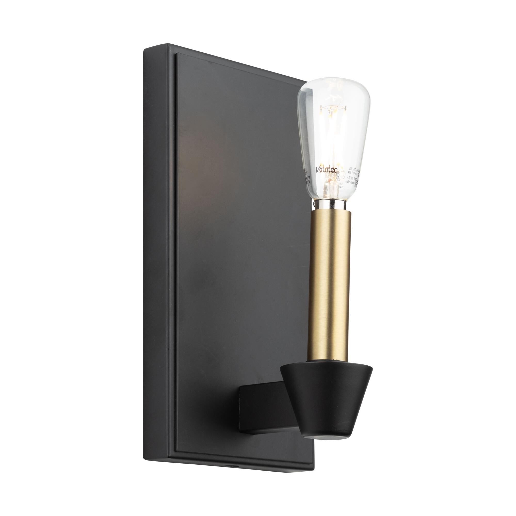 Shown in Black And Brushed Brass finish
