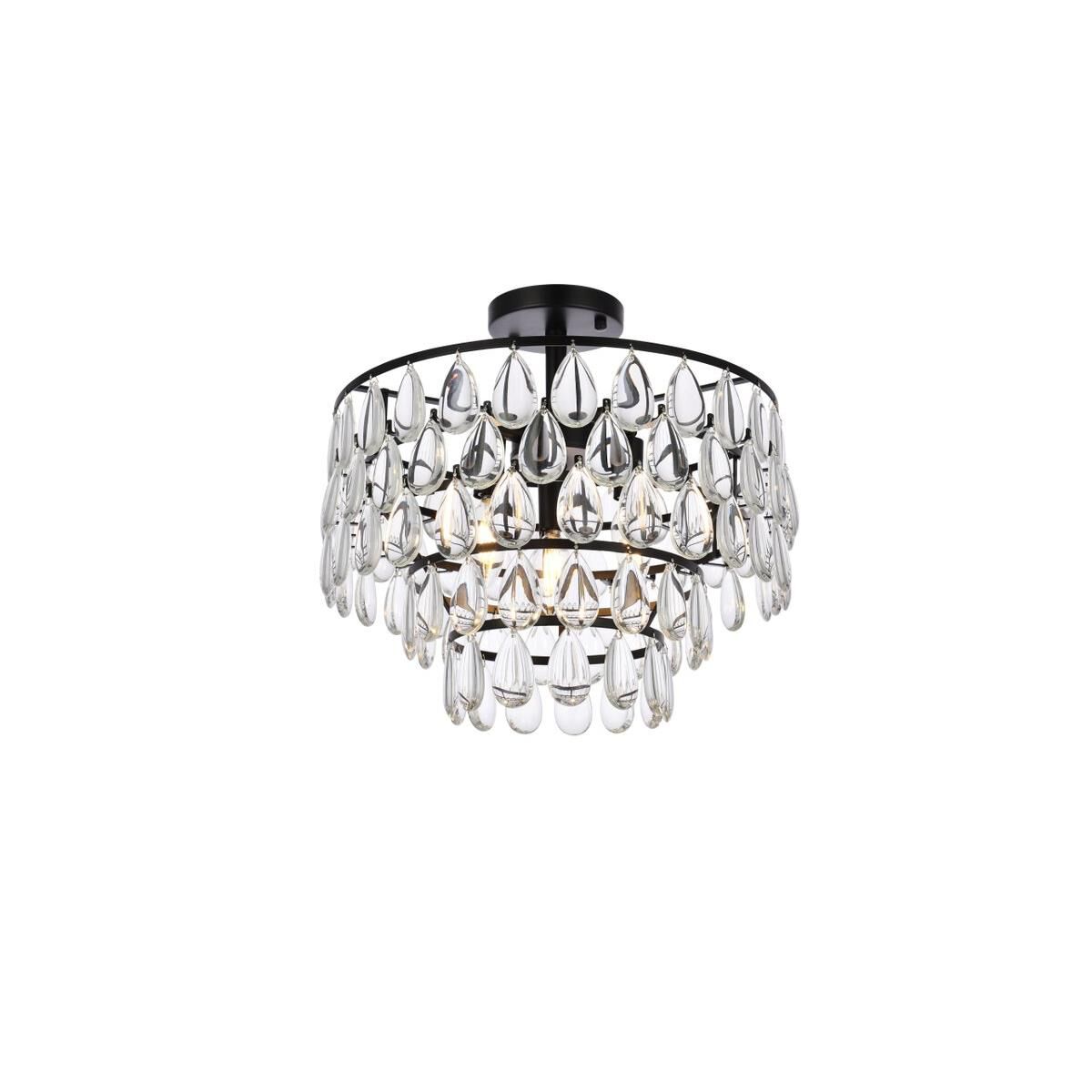 Mila 16 Inch 3 Light Flush Mount by Elegant Lighting
