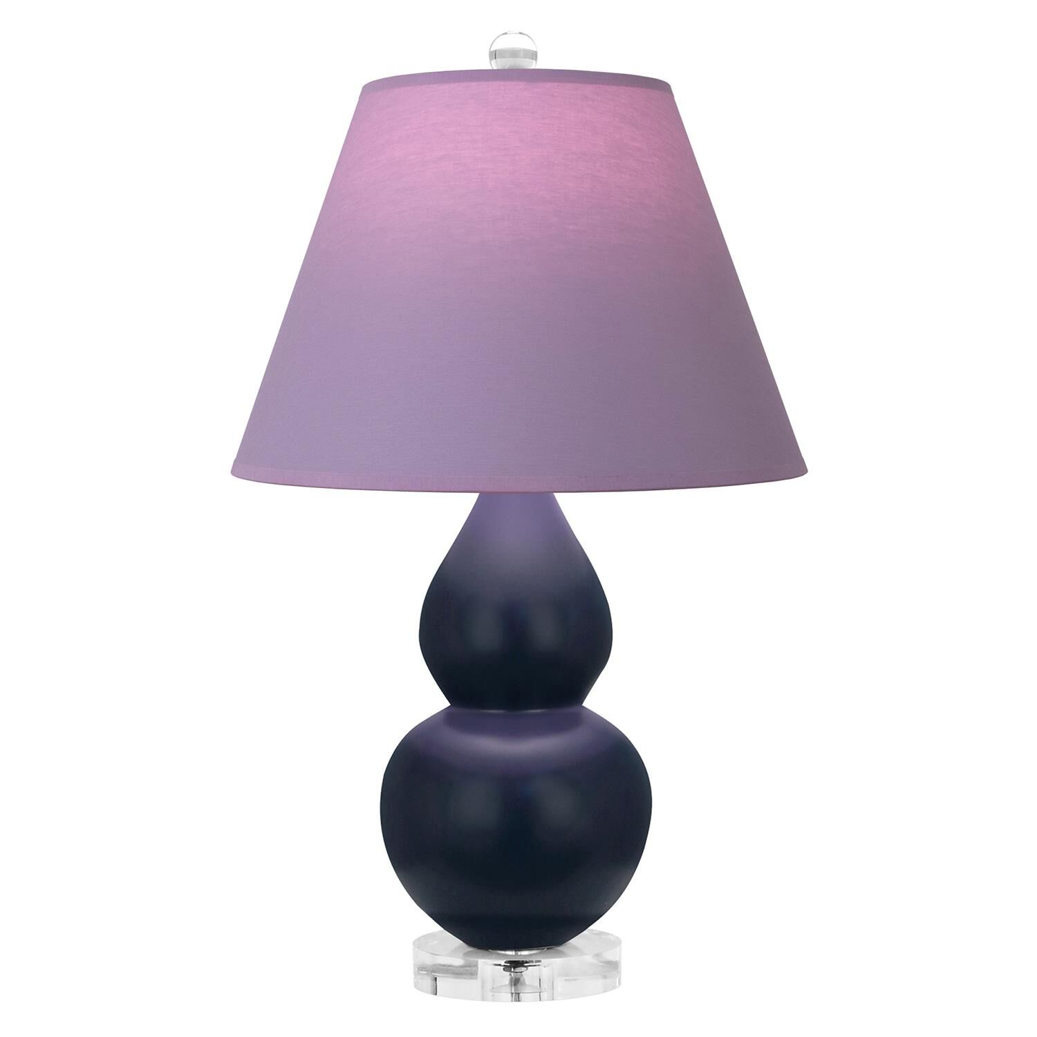 Shown in Matte Midnight Blue finish and Lavender and Plum shade and Lucite accent
