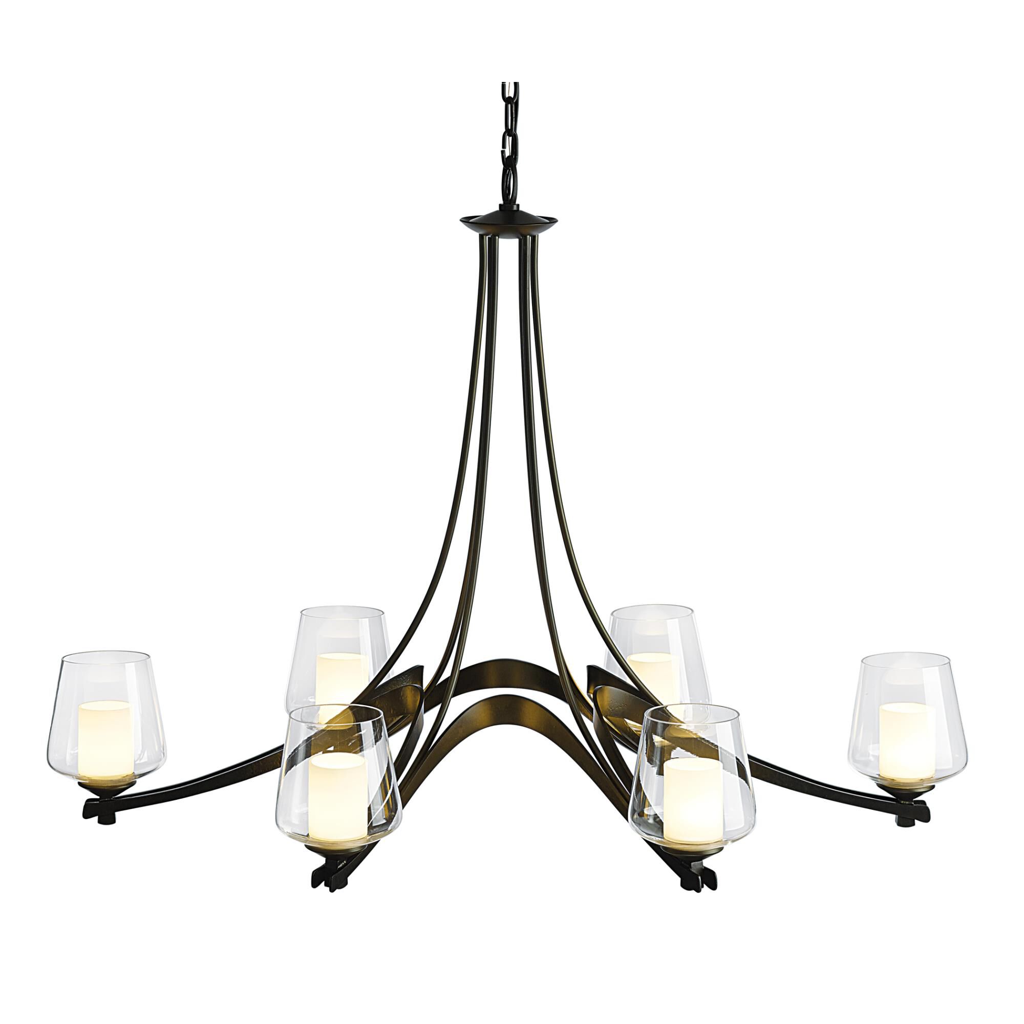 Oval 38 Inch 6 Light Chandelier by Hubbardton Forge