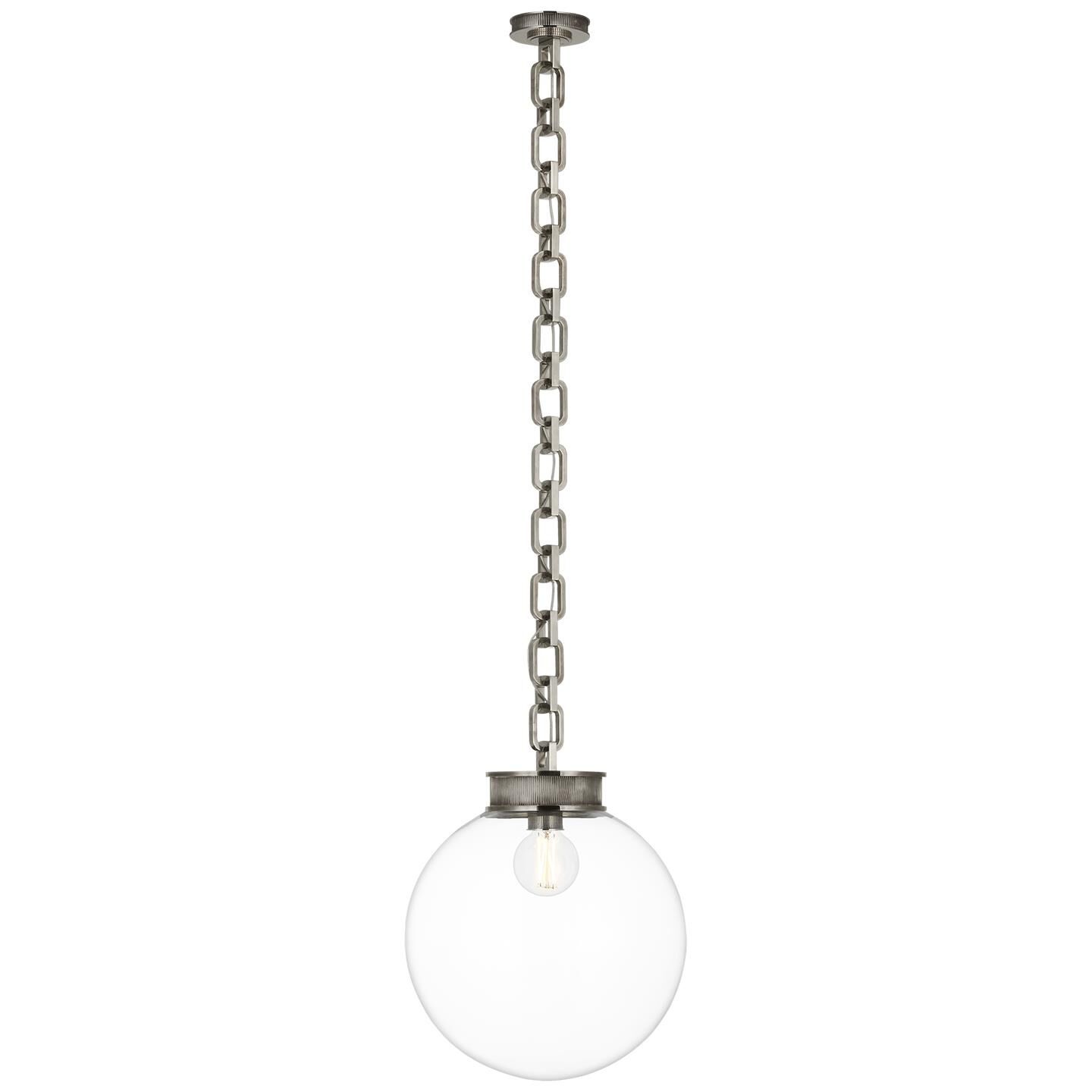 Shown in Pewter finish and Clear glass