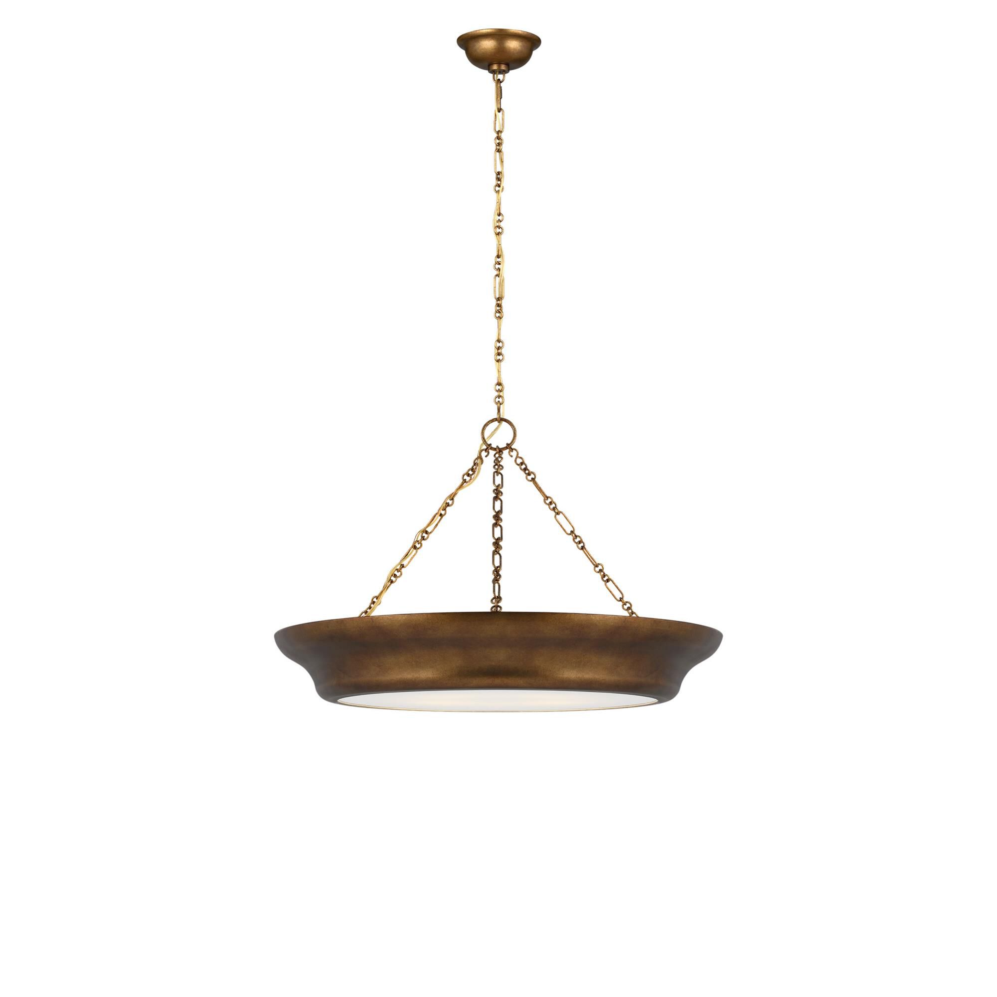 Shown in Vintage Gild finish and Silk Screen White Inside, Clear Outside shade