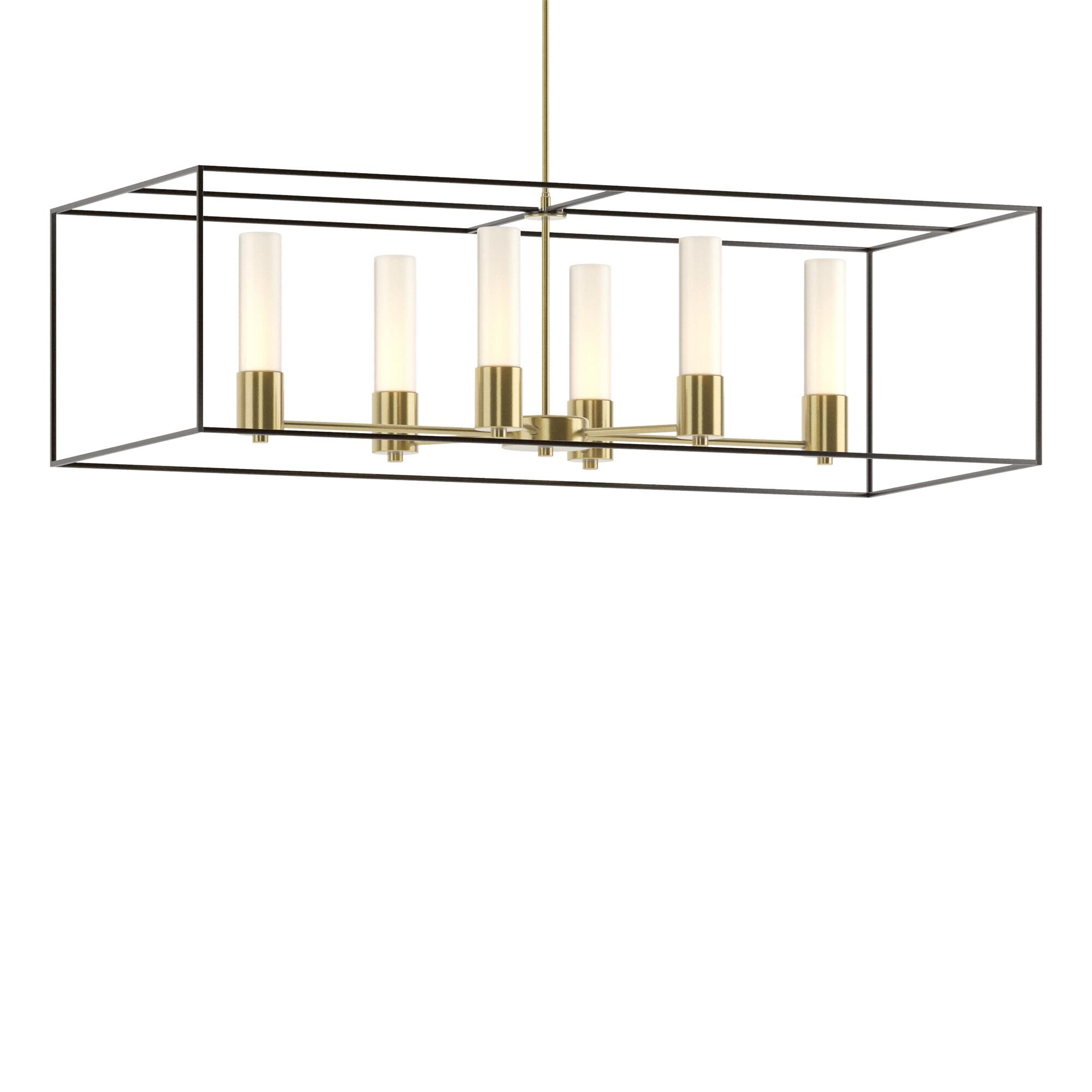 Shown in Modern Brass finish and Opal glass and Oil Rubbed Bronze accent
