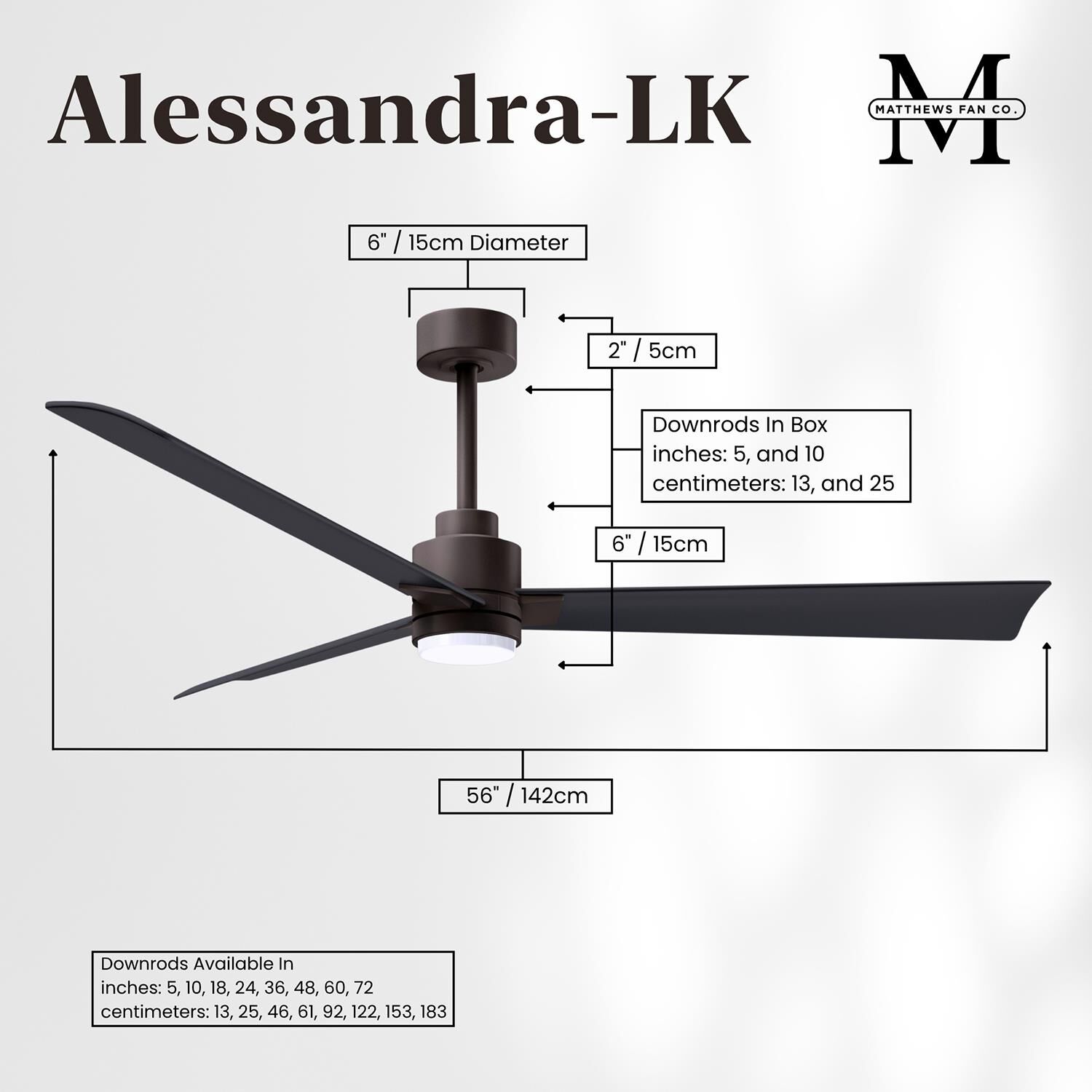 Alessandra 56 Inch Ceiling Fan by Matthews Fan Company
